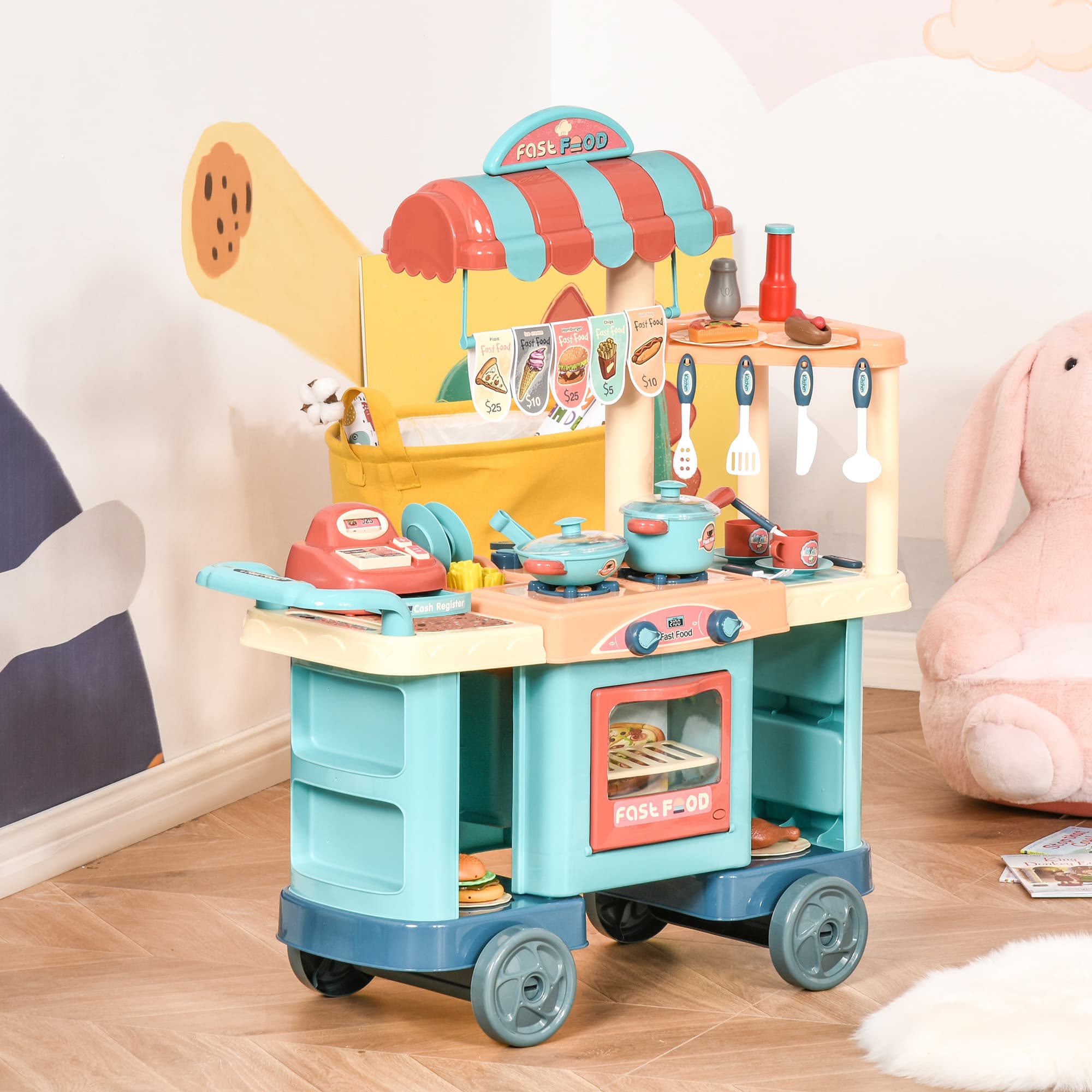 Kids Kitchen Food Stand with Play Food image 8