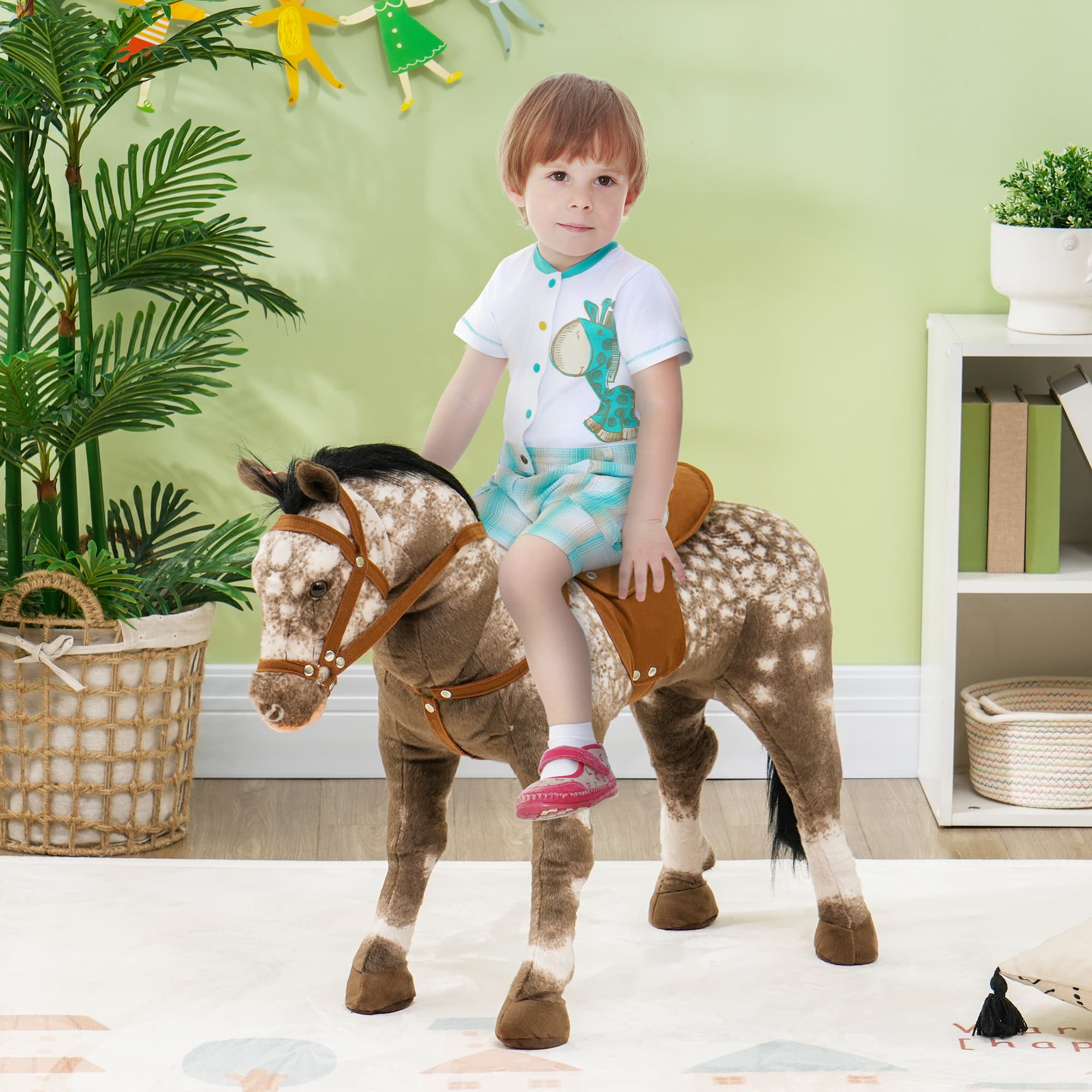 Kids Ride on Horse with Neighing Sound image 2