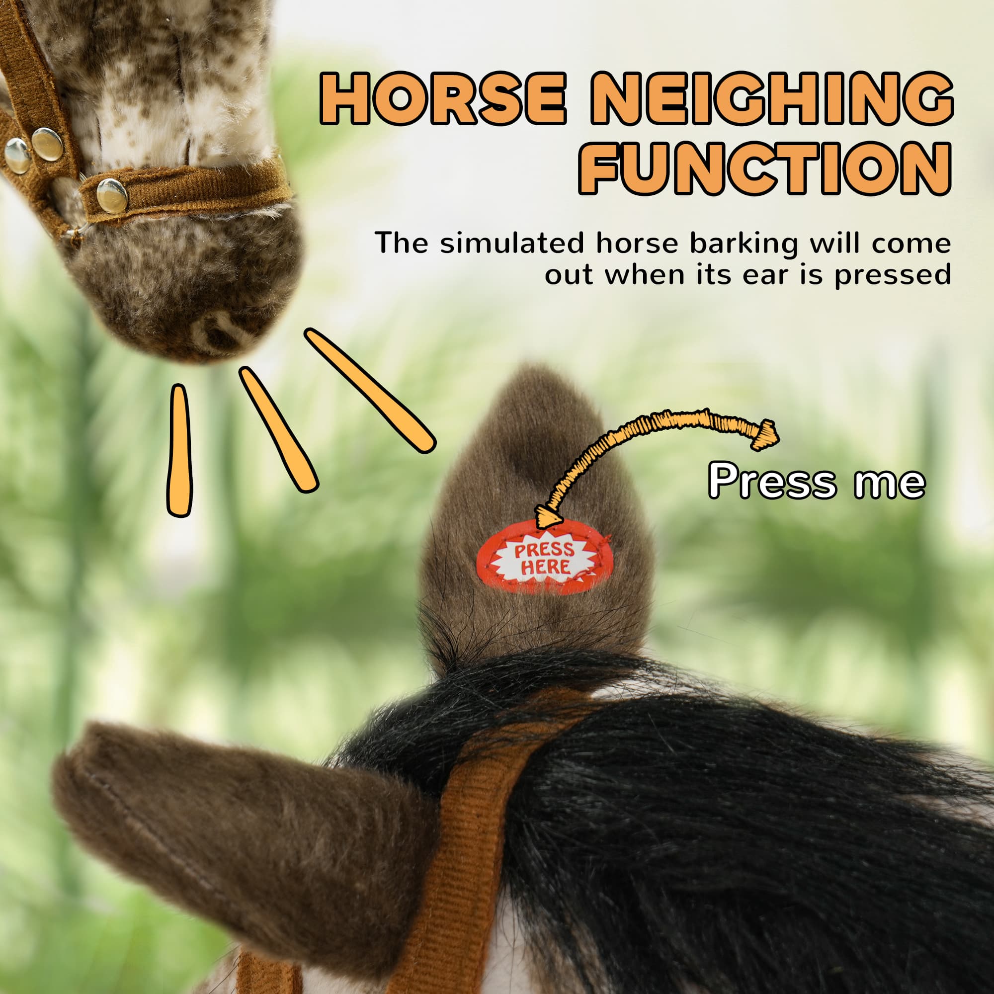 Kids Ride on Horse with Neighing Sound image 5