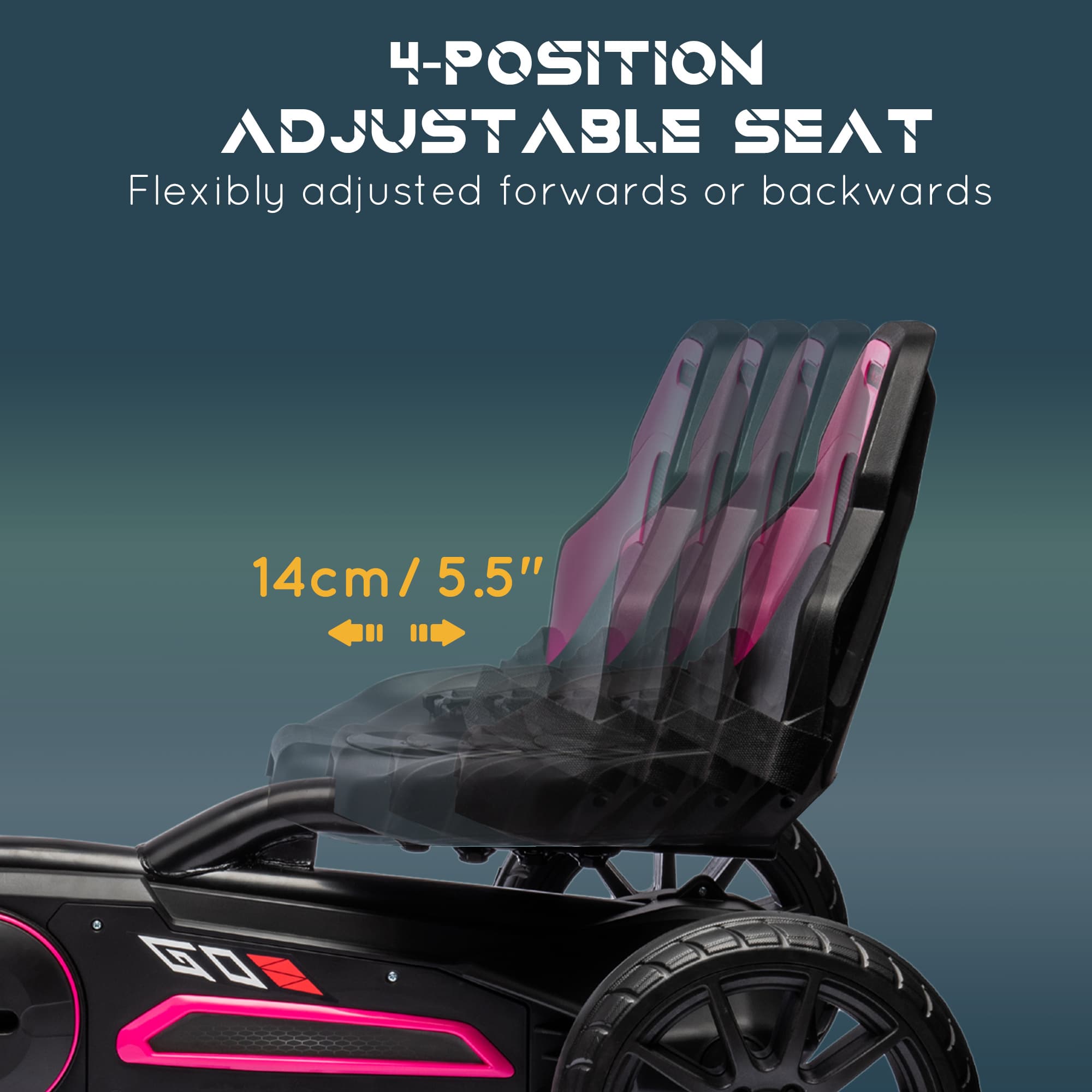 Kids Pedal Go Kart w/ Swing Axle image 4