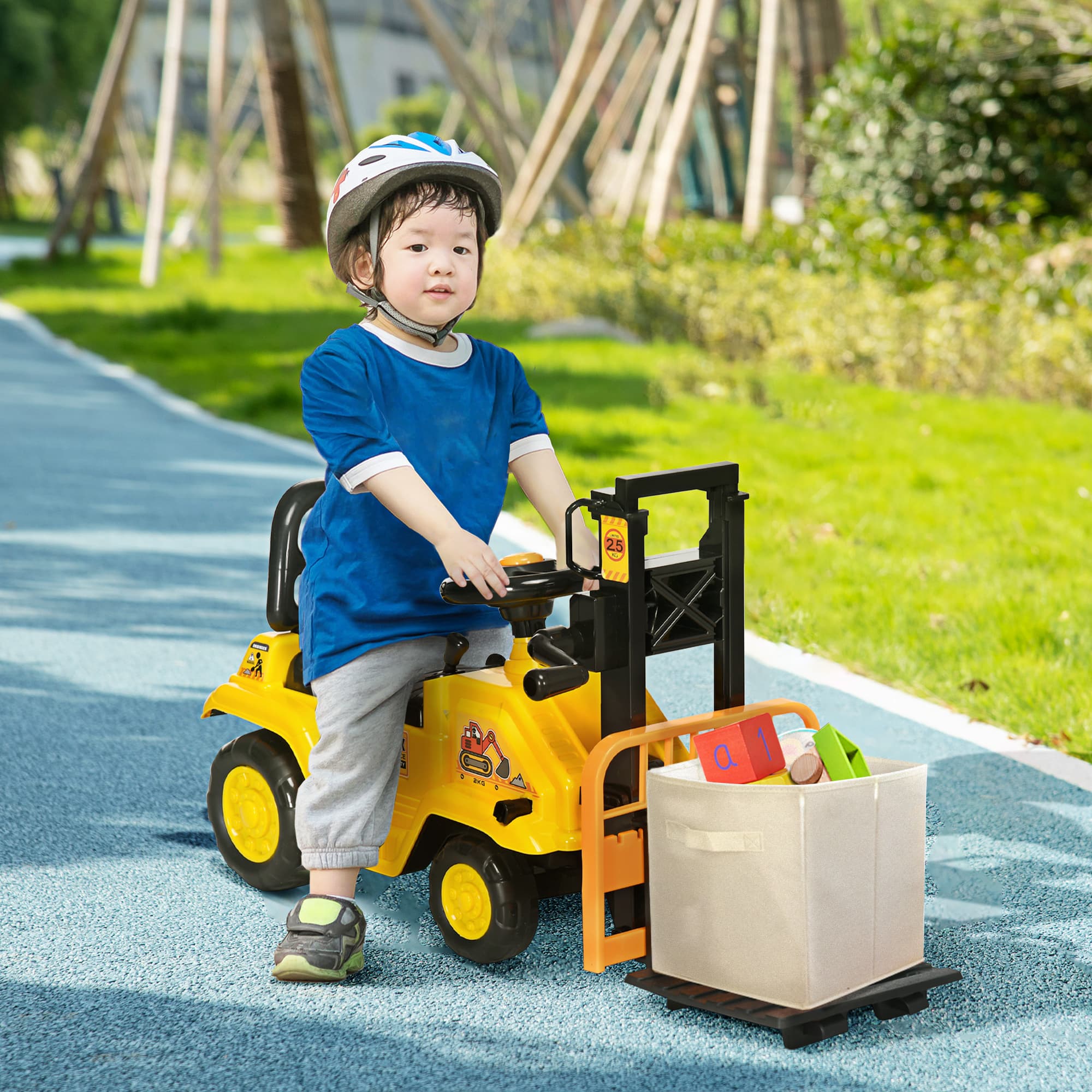 Sit and Scoot Ride-on Toy with Forklift image 2