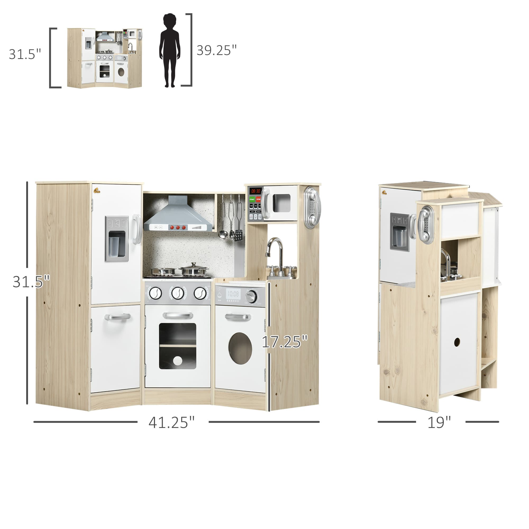Ultra-Big Corner Kids Kitchen Playset with Sound image 3