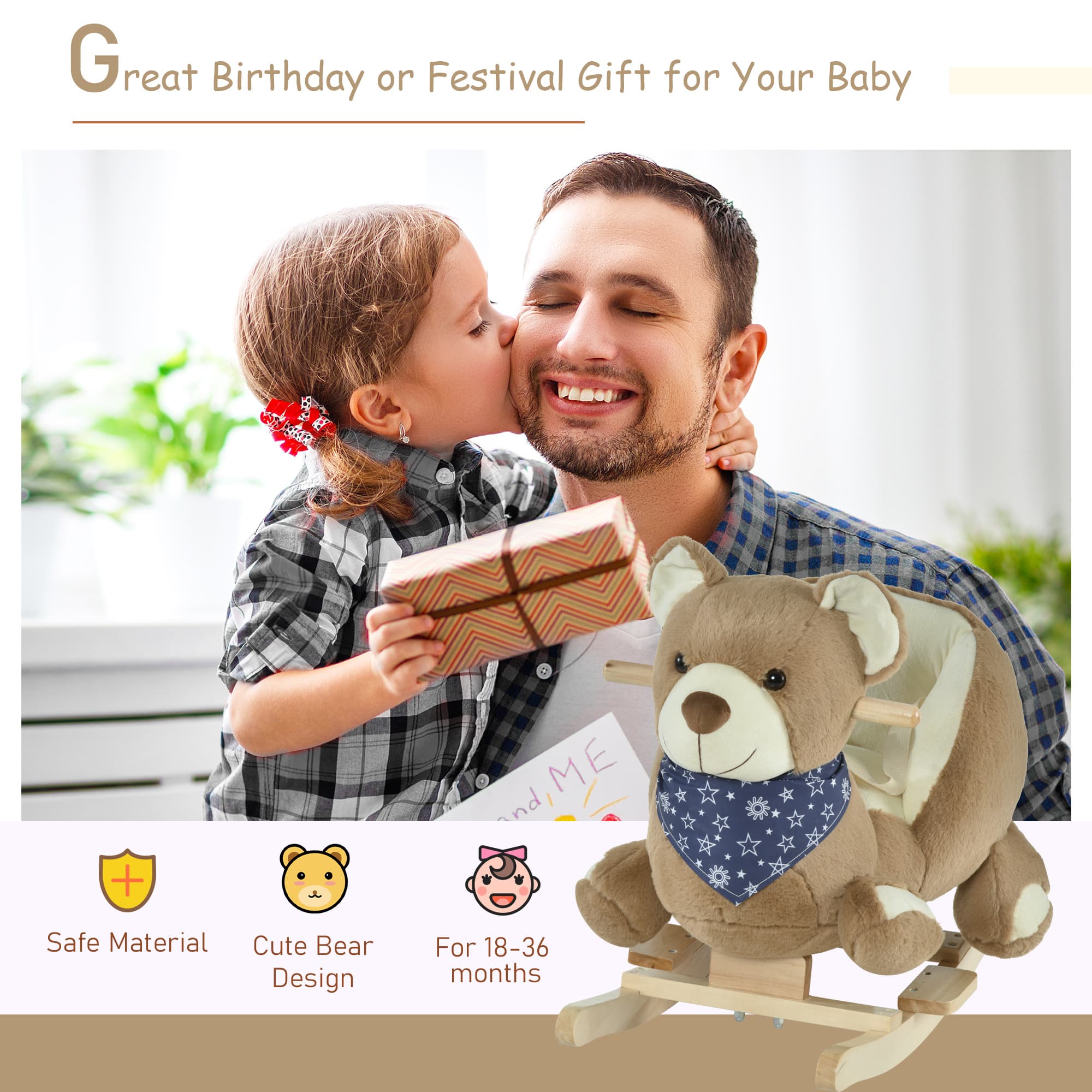 Baby Rocking Horse with Lullaby, Ride On image 4