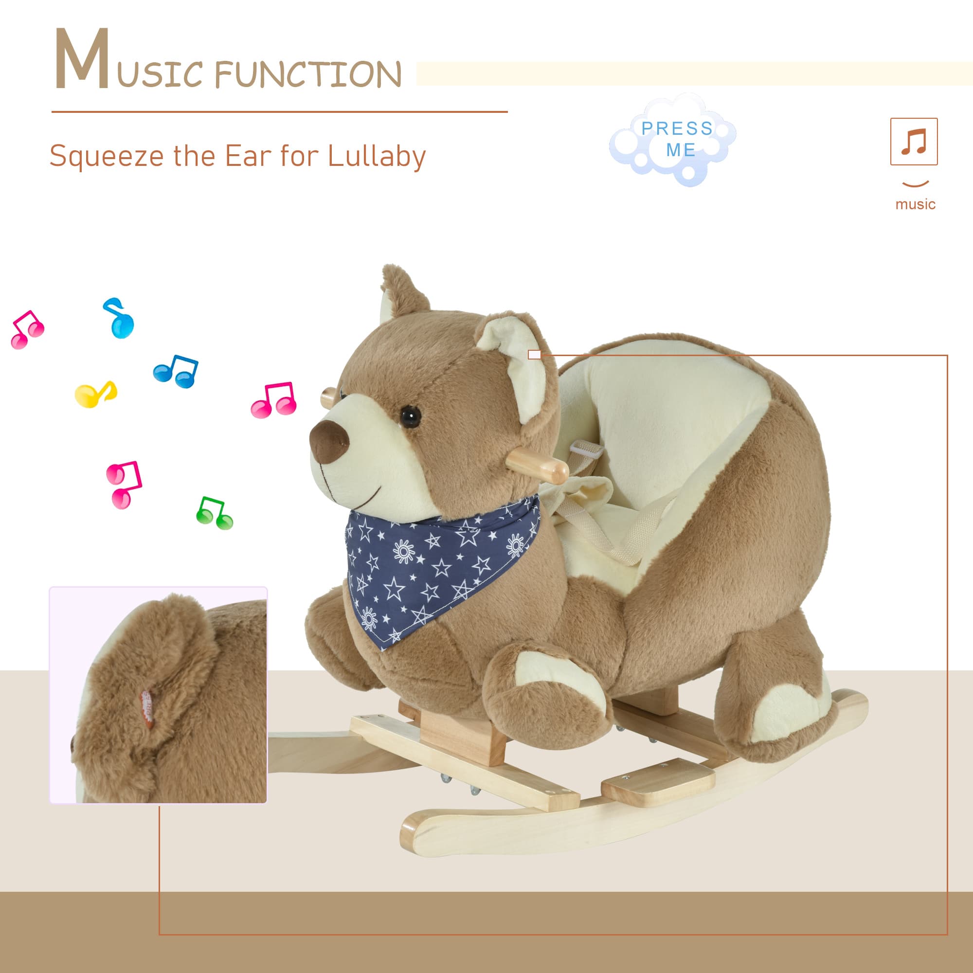 Baby Rocking Horse with Lullaby, Ride On image 5