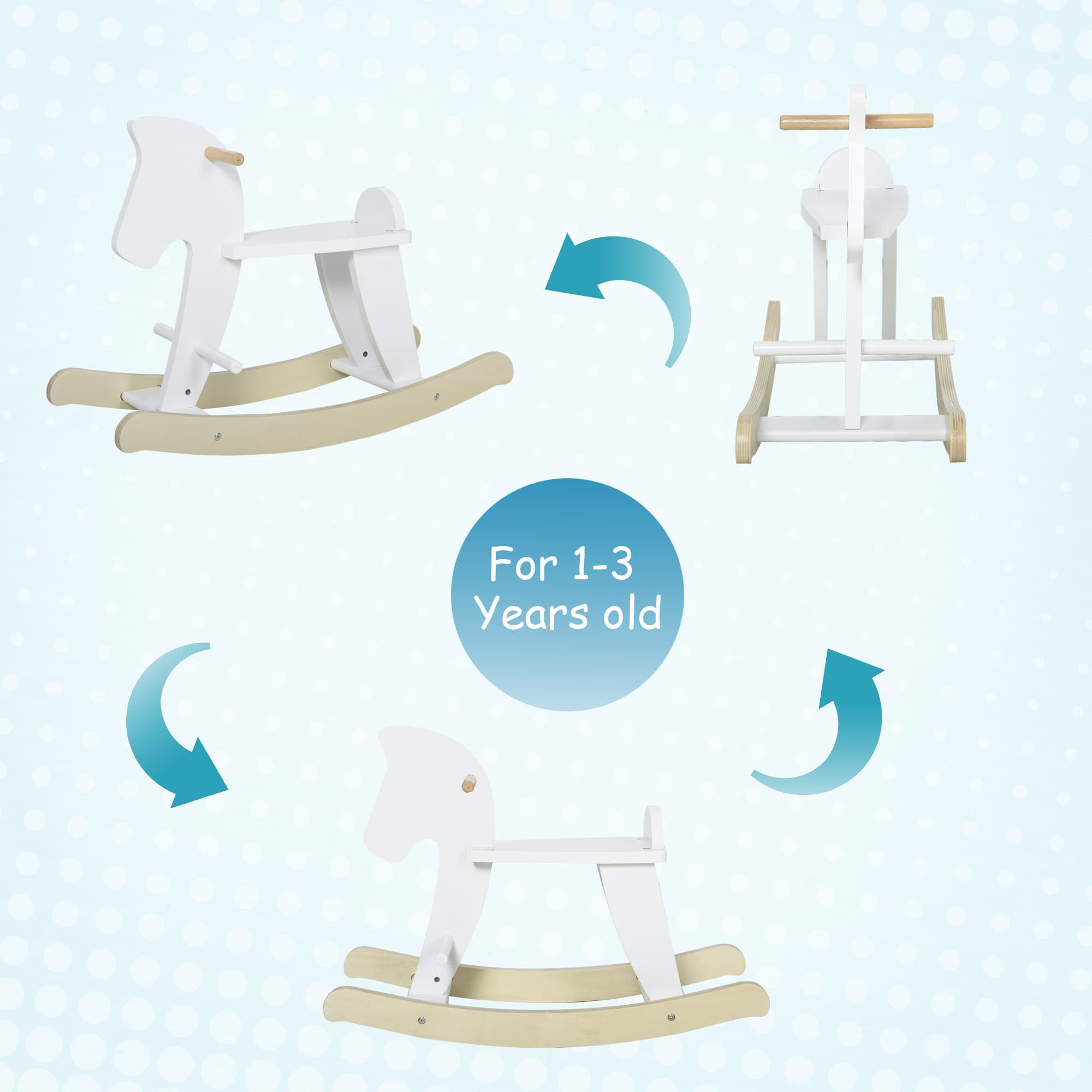 Wooden Rocking Horse Toddler Baby Ride-on Toys image 5
