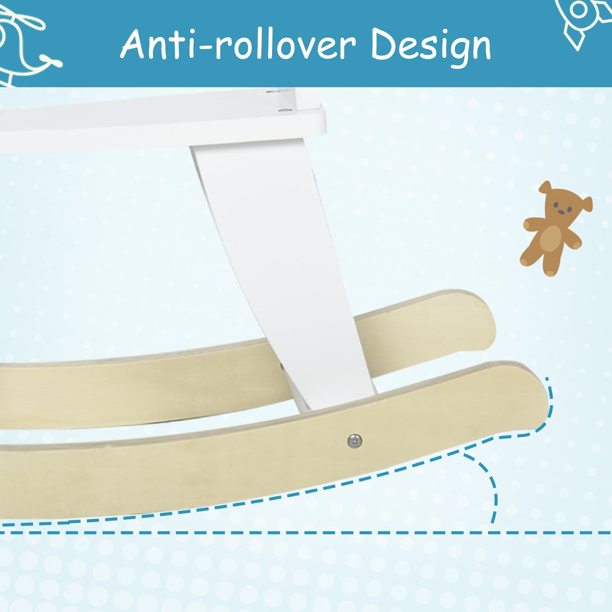 Wooden Rocking Horse Toddler Baby Ride-on Toys image 8