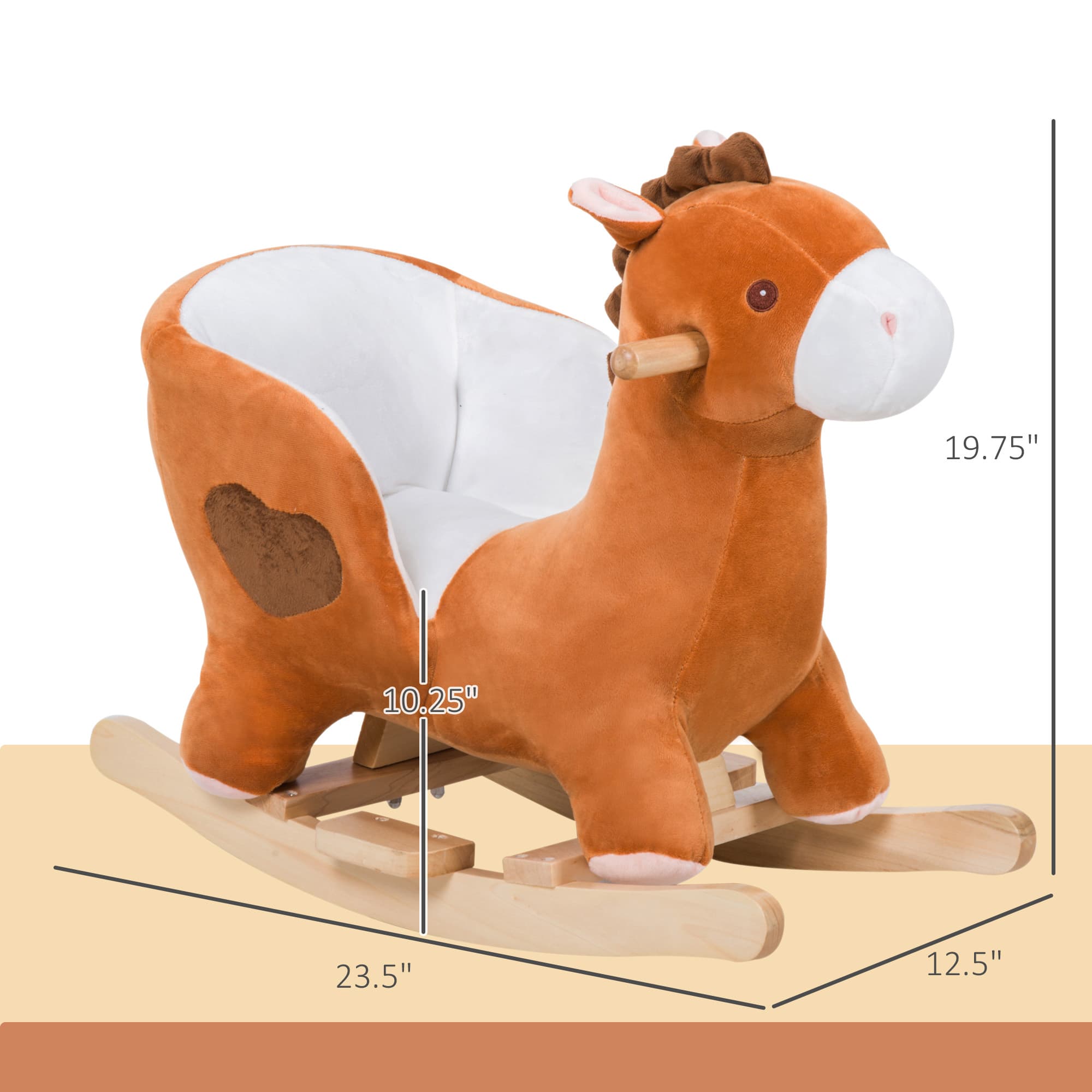 Kids Ride On Rocking Horse, Plush Animal image 3