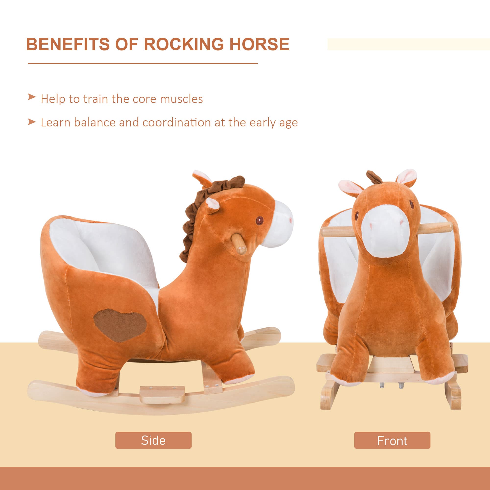 Kids Ride On Rocking Horse, Plush Animal image 7