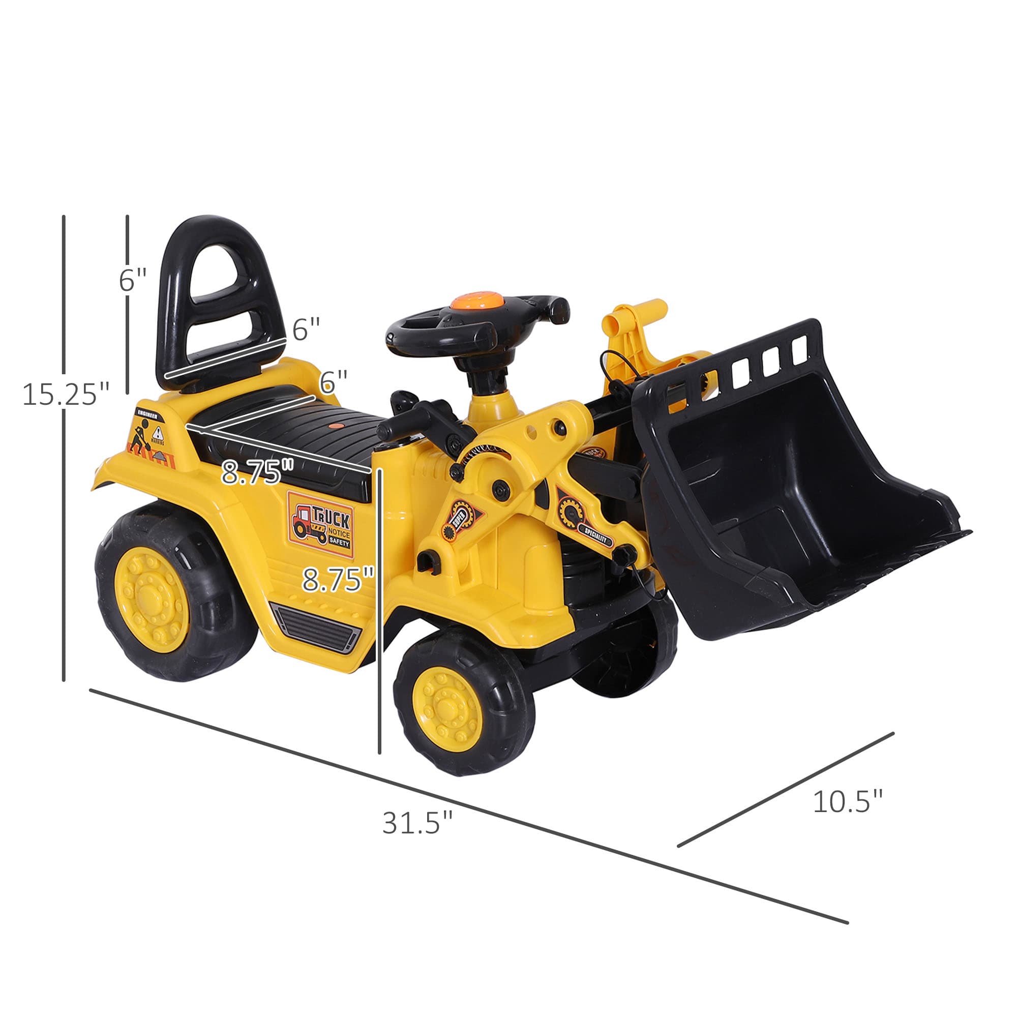 3 in 1 Ride On Toy Bulldozer image 3