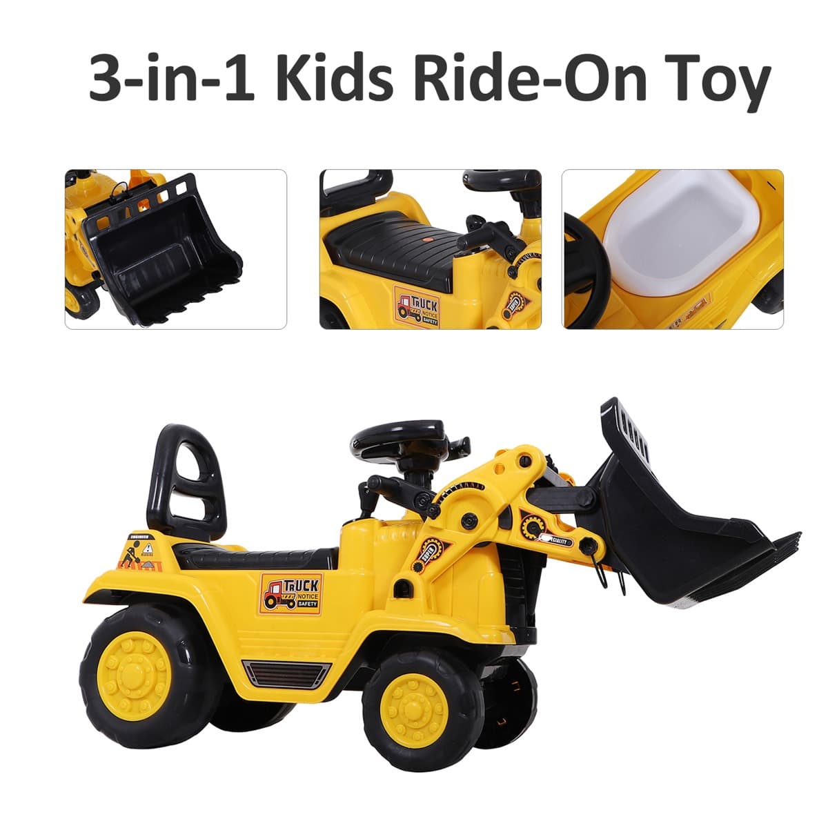 3 in 1 Ride On Toy Bulldozer image 4