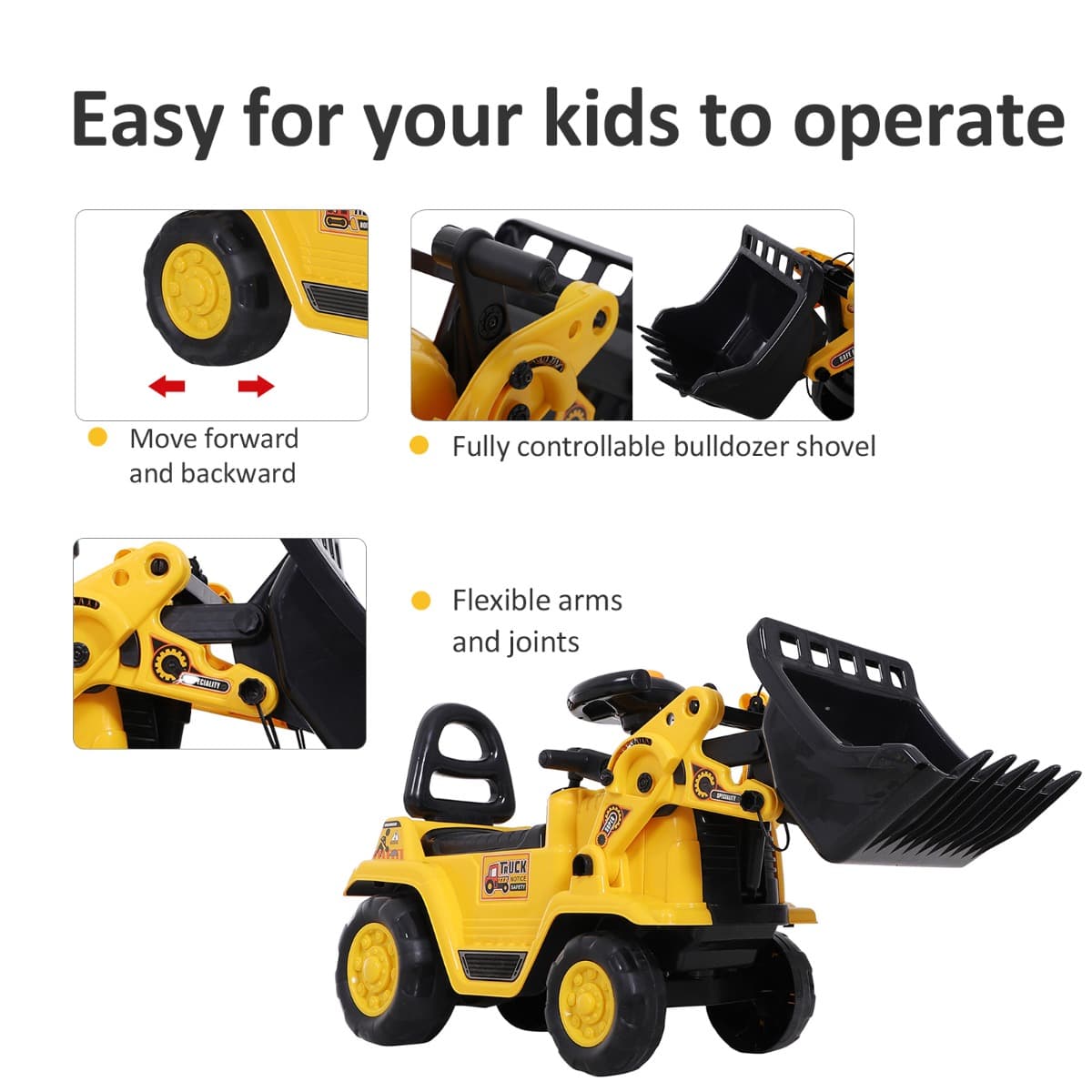 3 in 1 Ride On Toy Bulldozer image 5