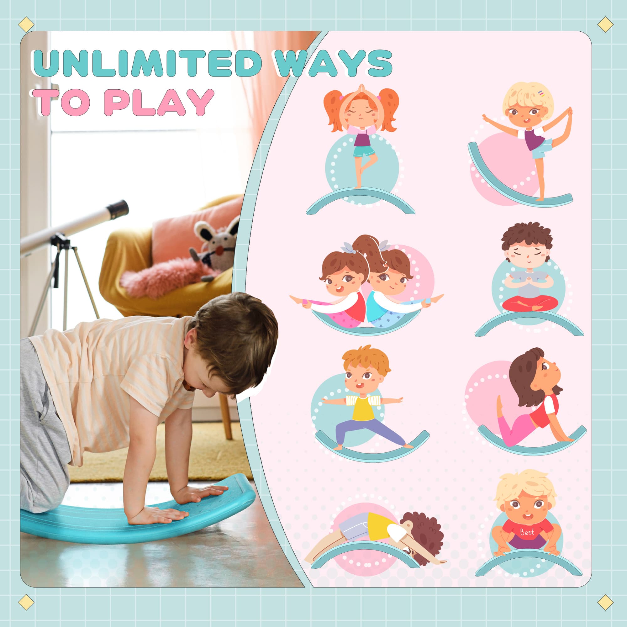 32.3" Balance Board, Wobble Board for Kids image 4