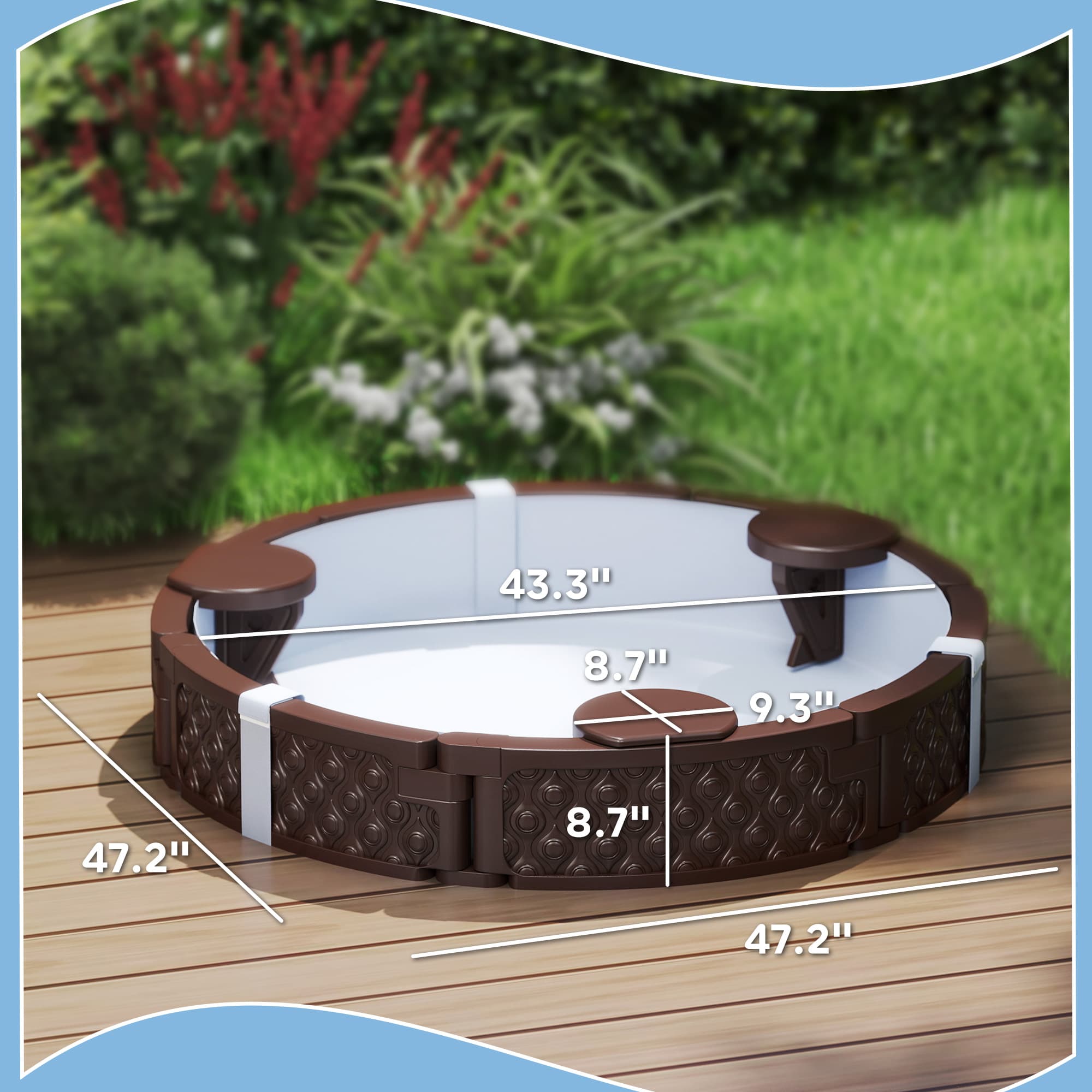 47" Round Kids Sandbox with Cover, 3 image 3