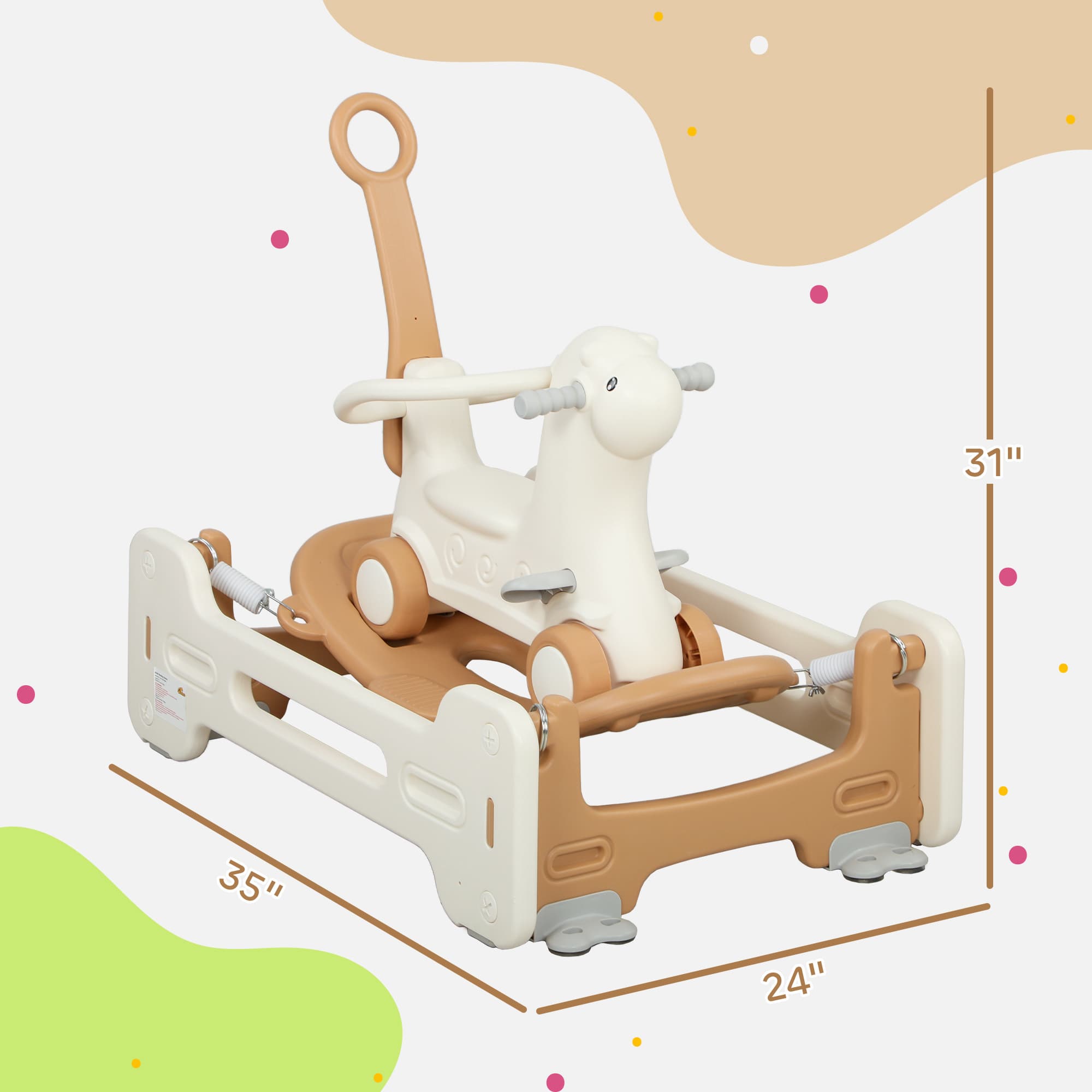 5 in 1 Kids Rocking Horse with image 3