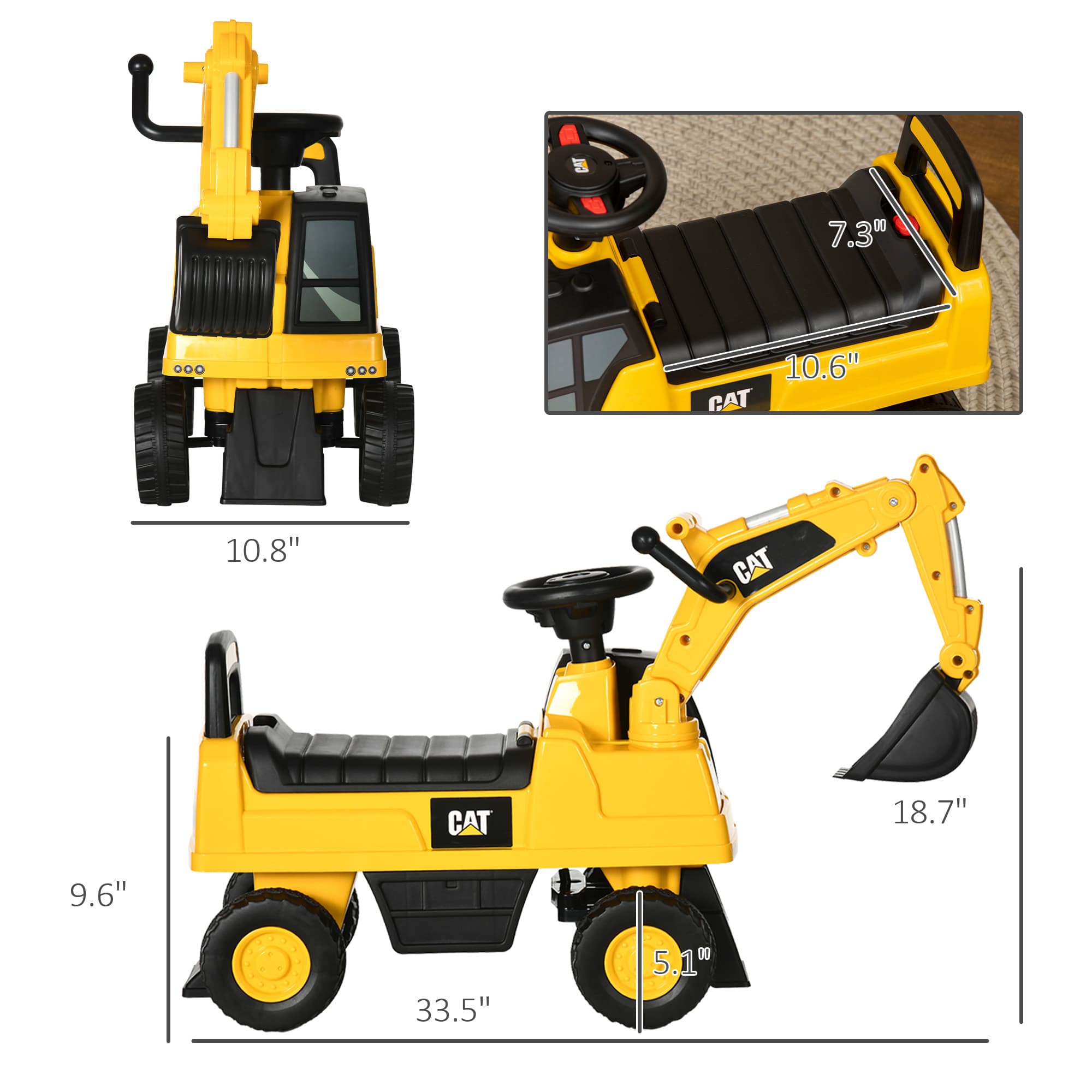 Kids Excavator Ride on Toy CAT Licensed image 3