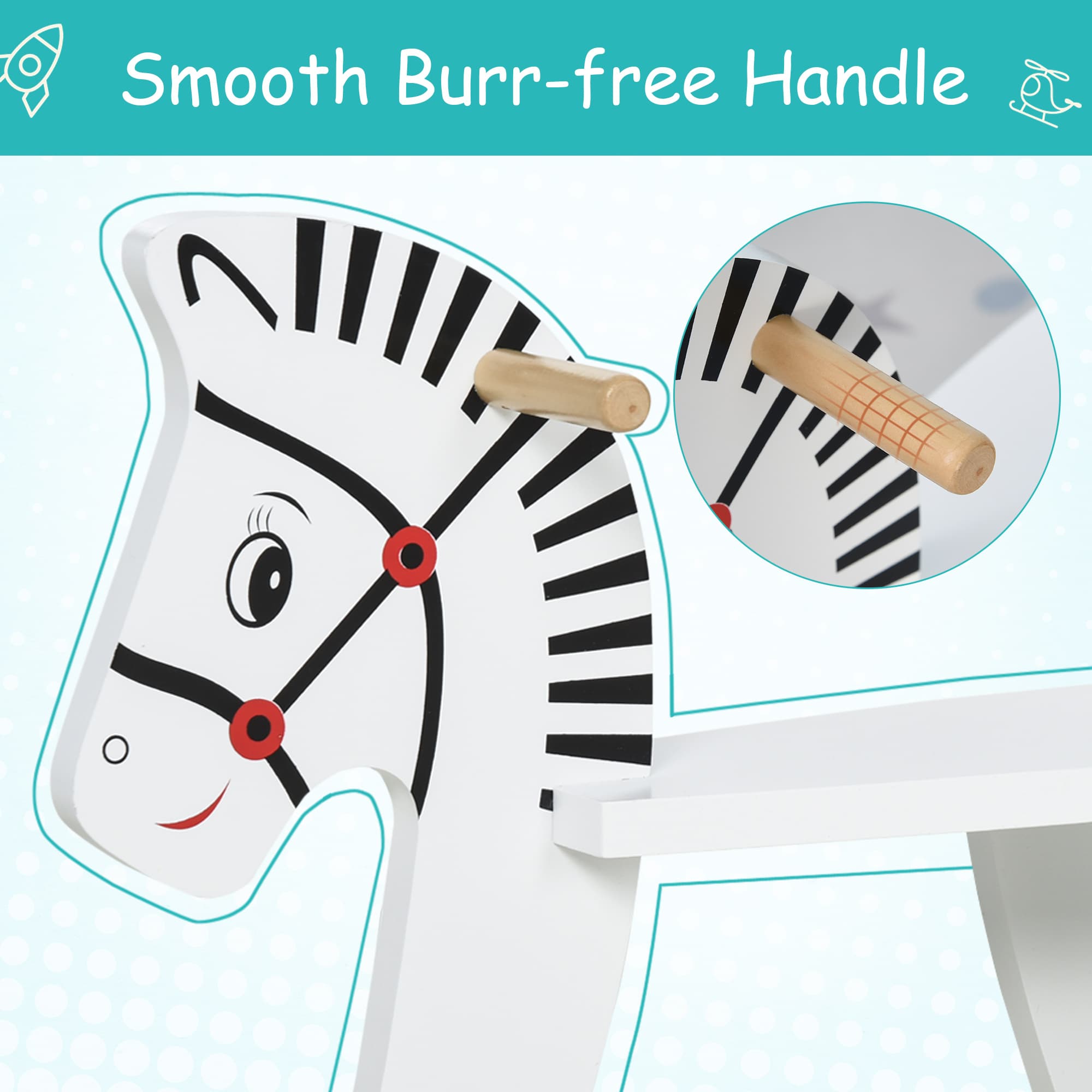 Wooden Rocking Horse Toddler Baby Ride-on Toys image 6