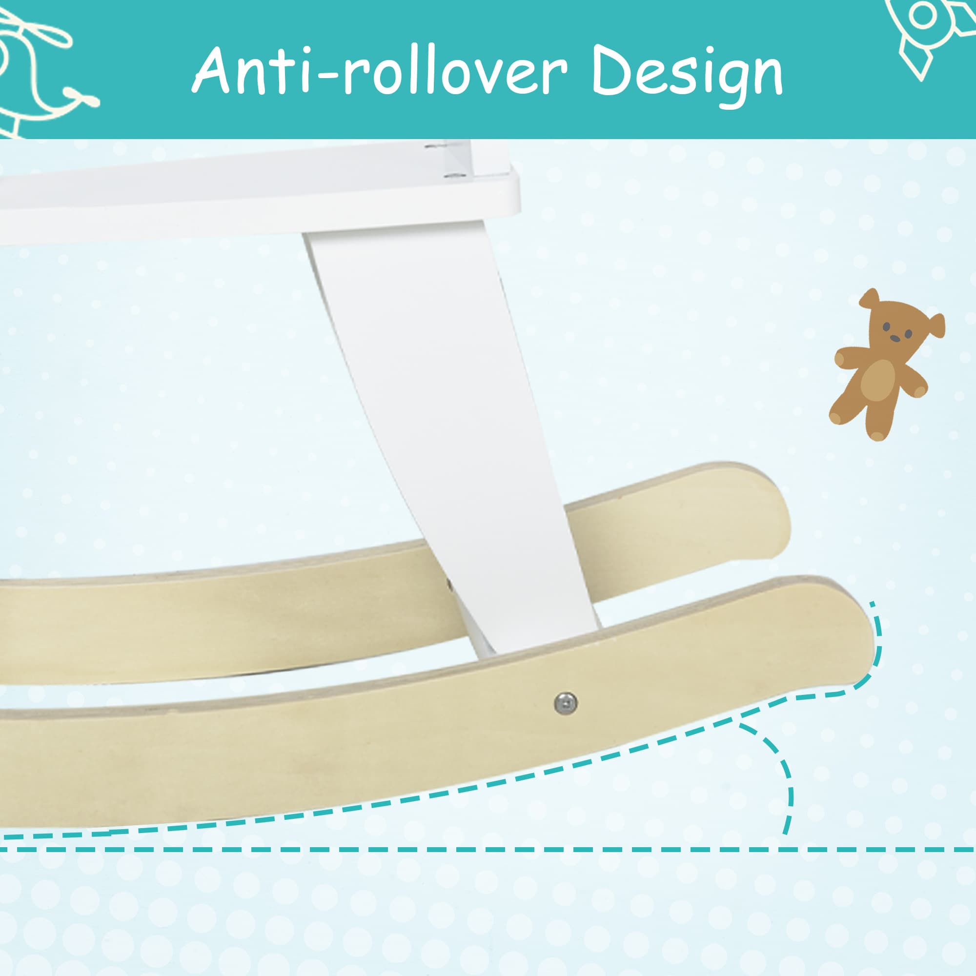 Wooden Rocking Horse Toddler Baby Ride-on Toys image 8