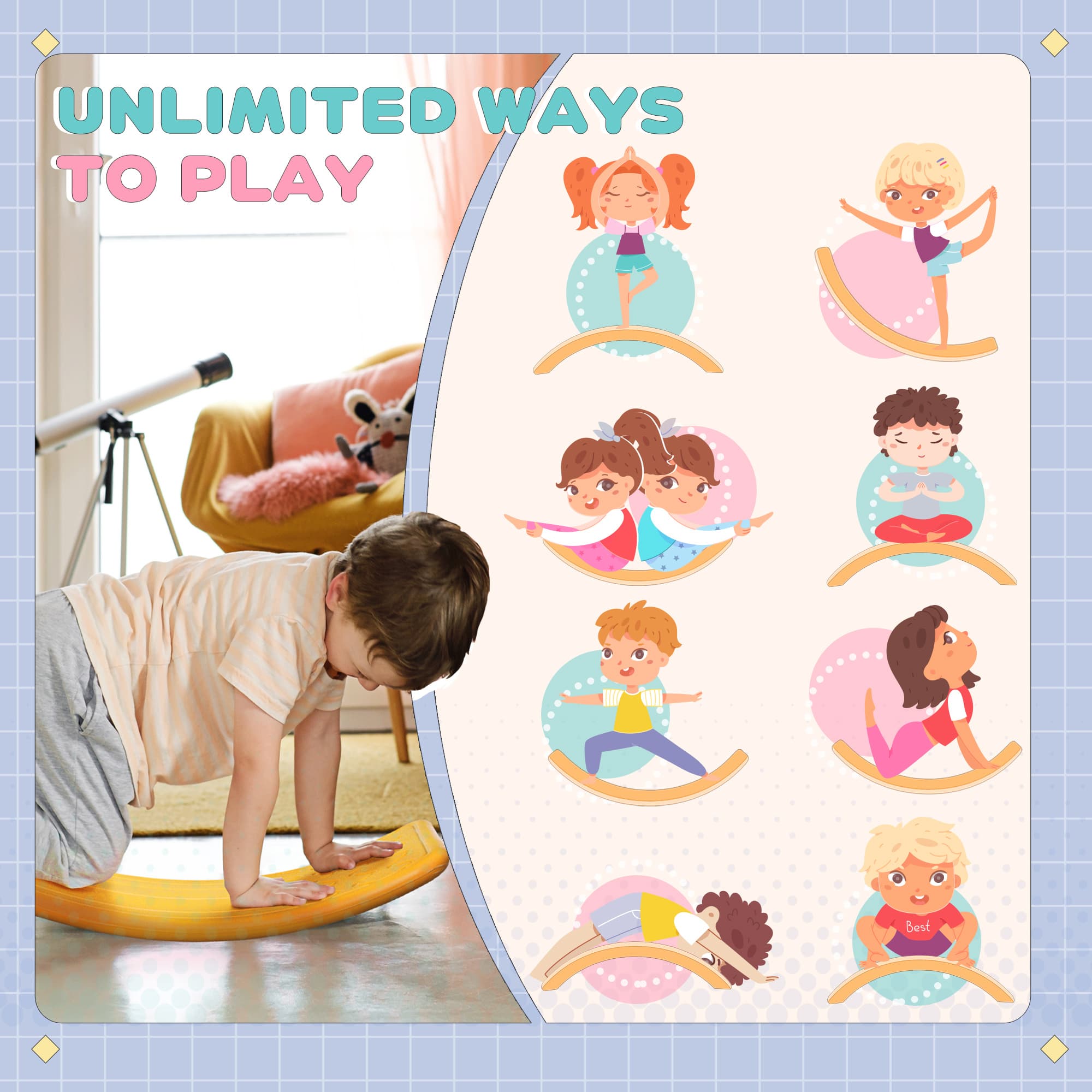 32.3" Balance Board, Wobble Board for Kids image 4