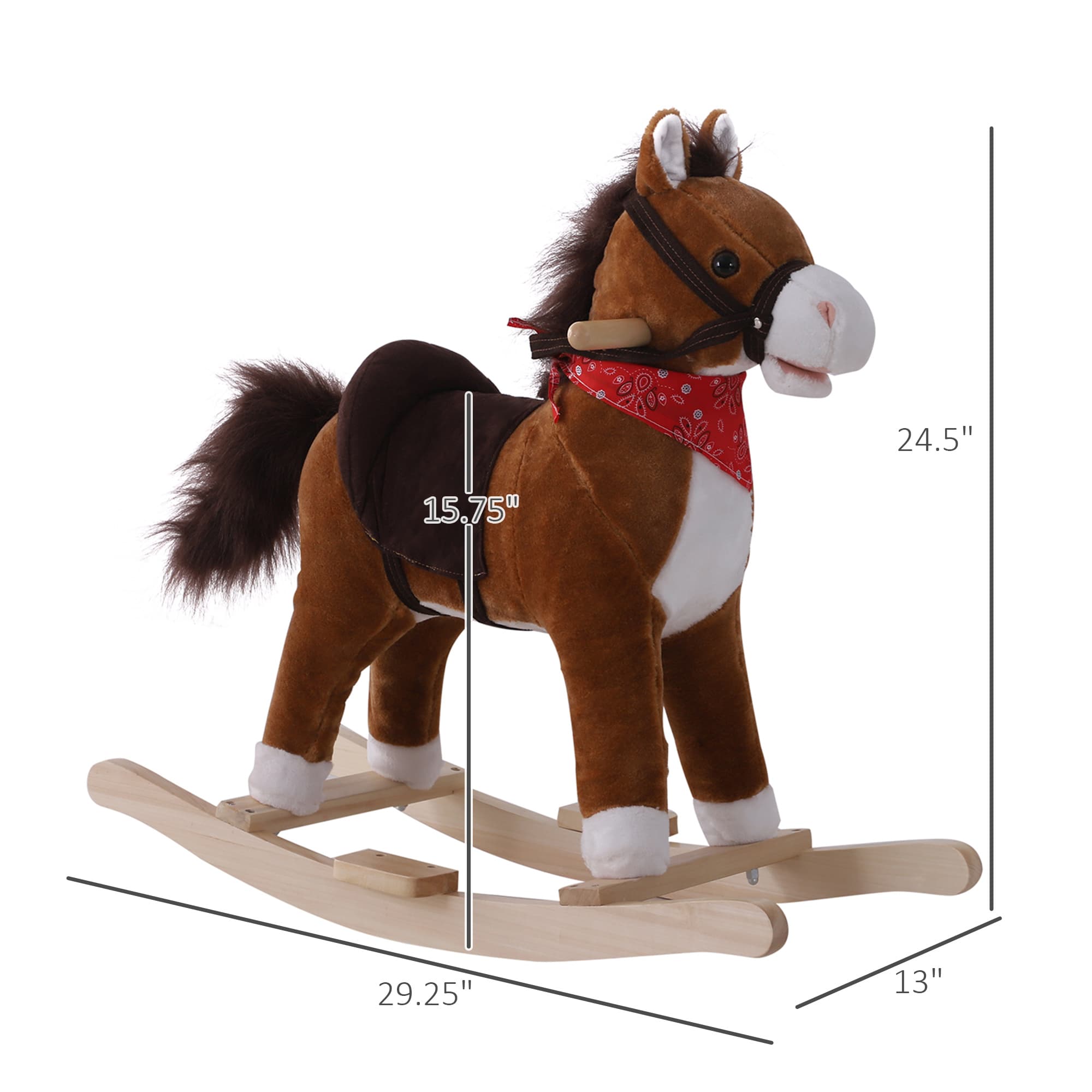 Kids Ride on Rocking Horse Plush Toy image 3