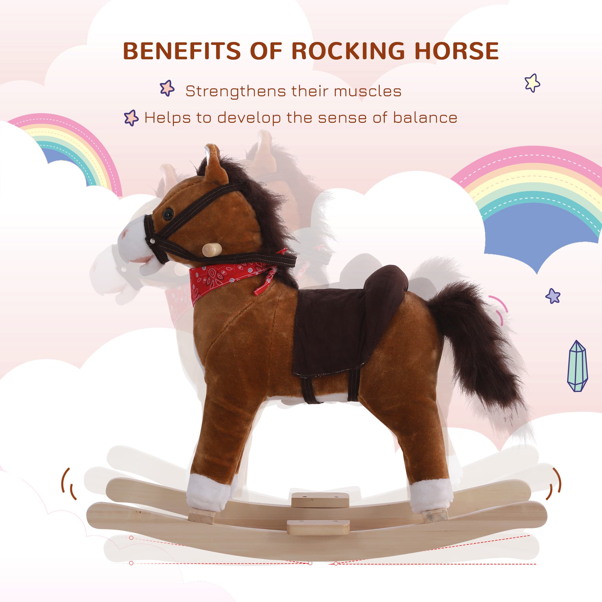 Kids Ride on Rocking Horse Plush Toy image 4