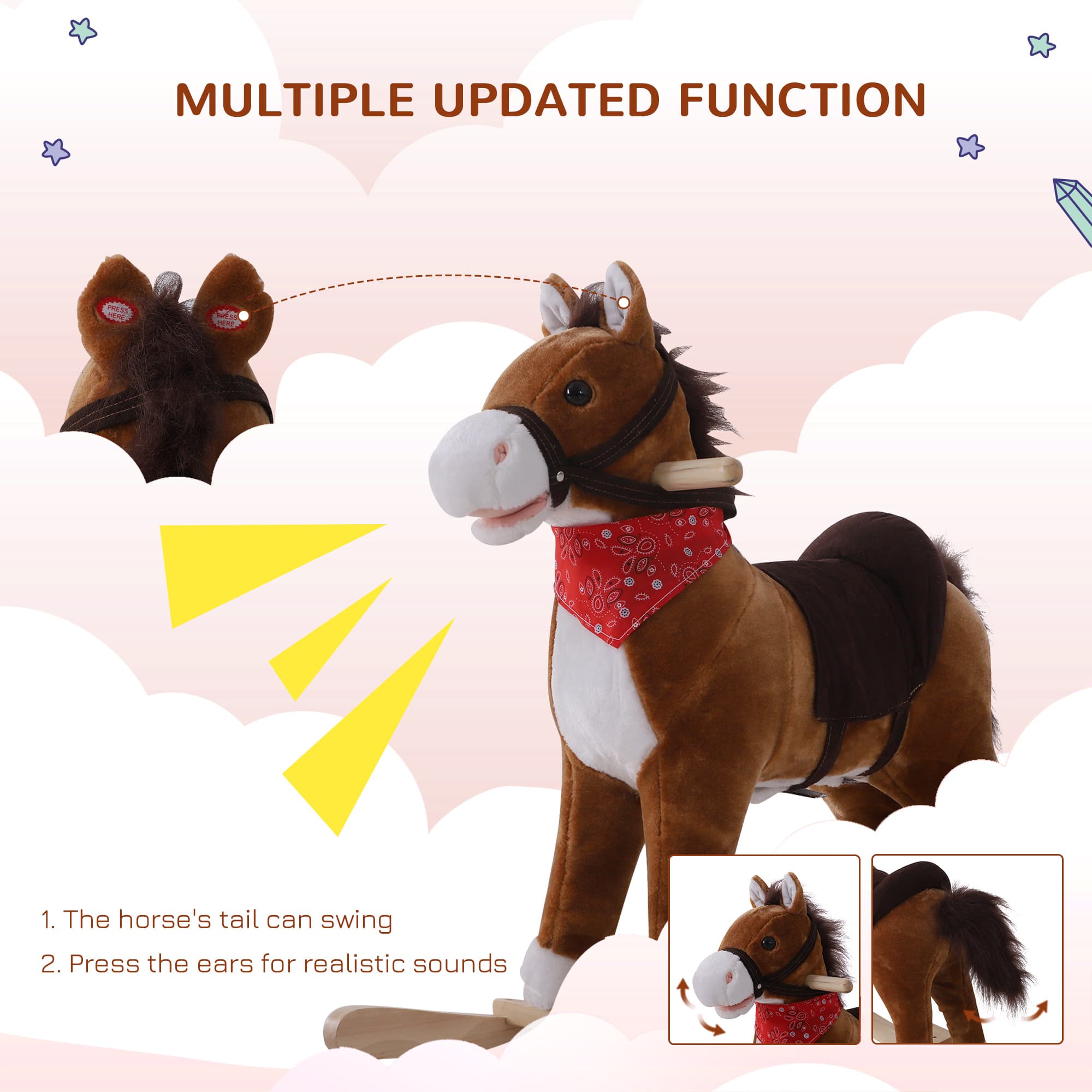 Kids Ride on Rocking Horse Plush Toy image 5