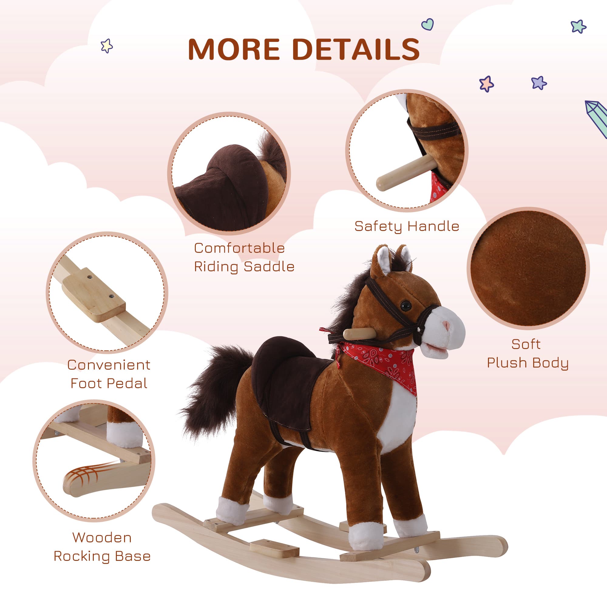 Kids Ride on Rocking Horse Plush Toy image 6