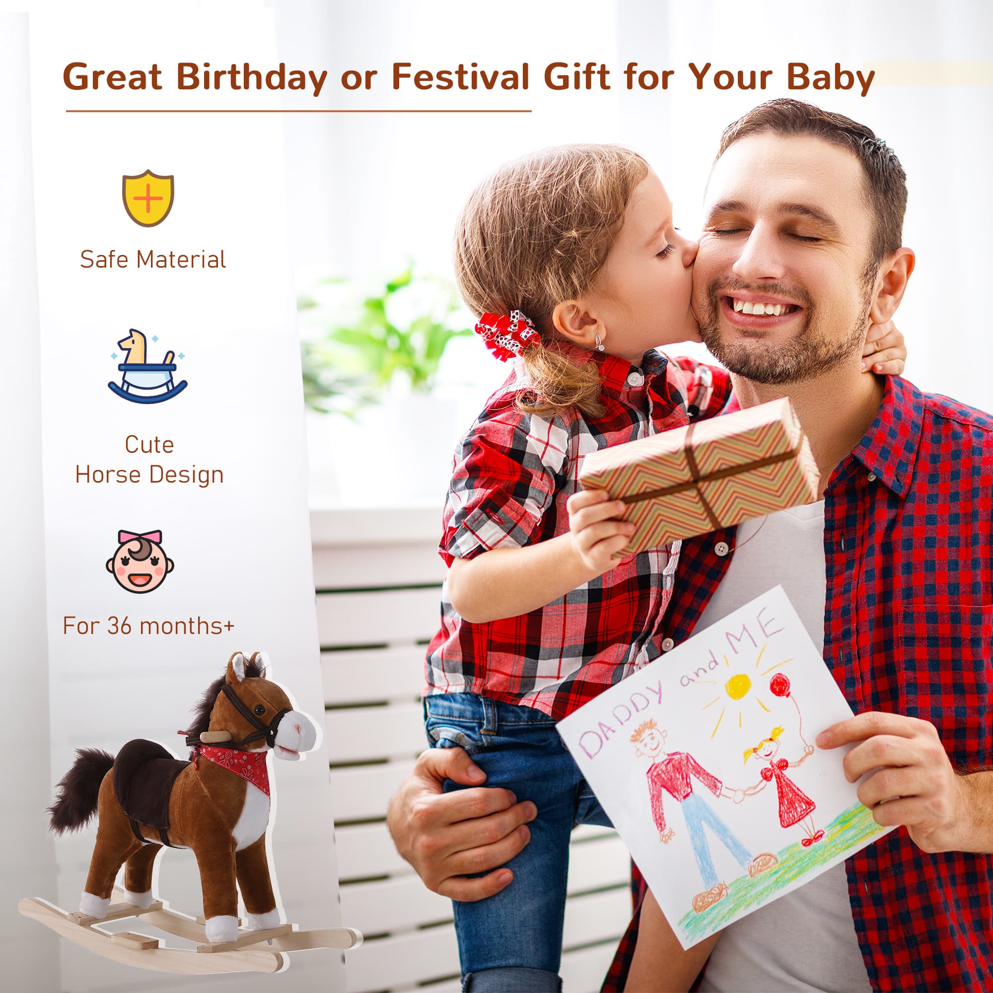Kids Ride on Rocking Horse Plush Toy image 7