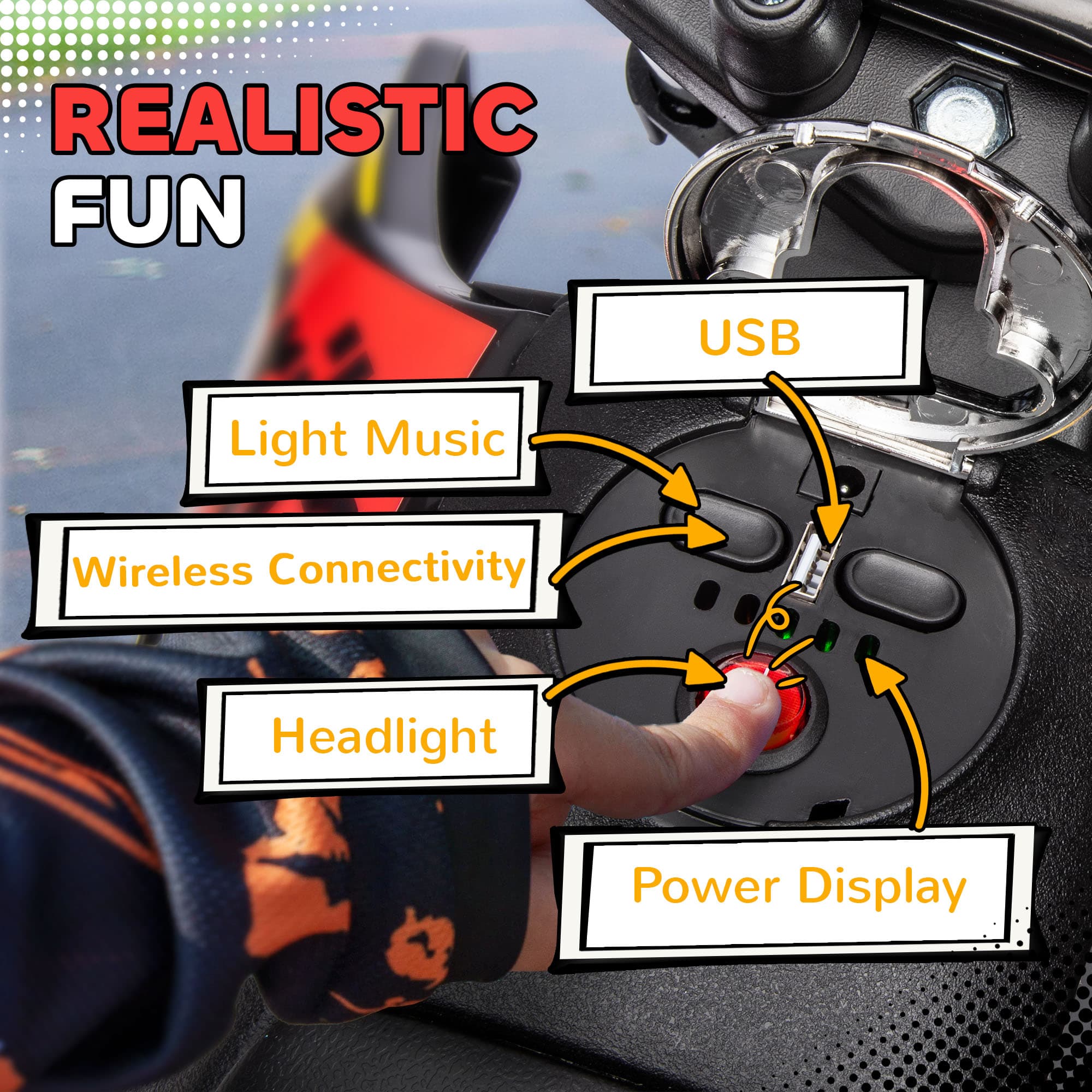 12V Aprilia Licenced Kids Motorcycle with Training image 6