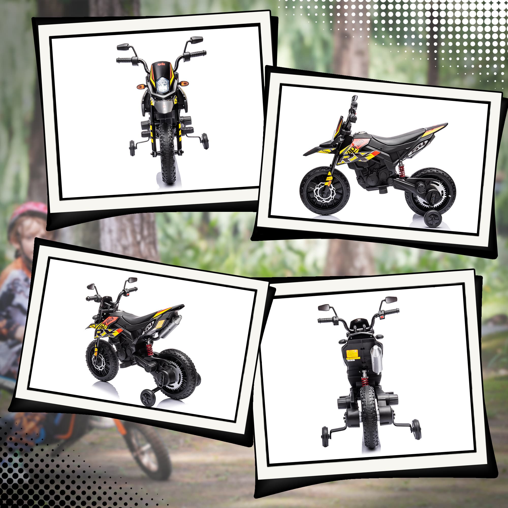 12V Aprilia Licenced Kids Motorcycle with Training image 8