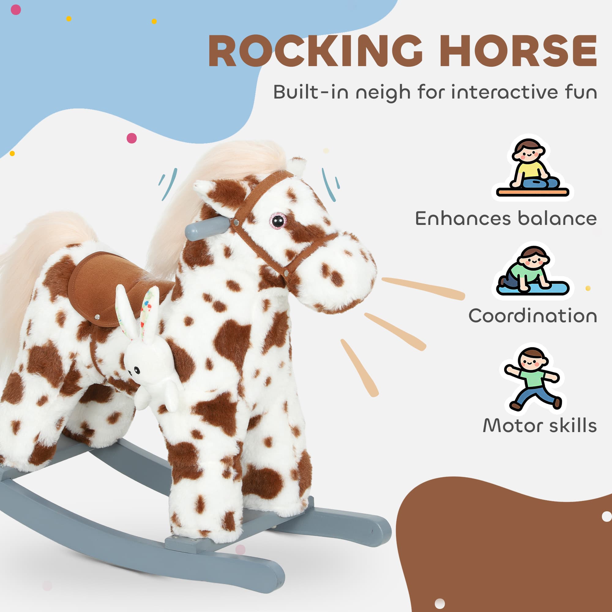 Rocking Horse, Animal Rocker with Rabbit Toy image 4
