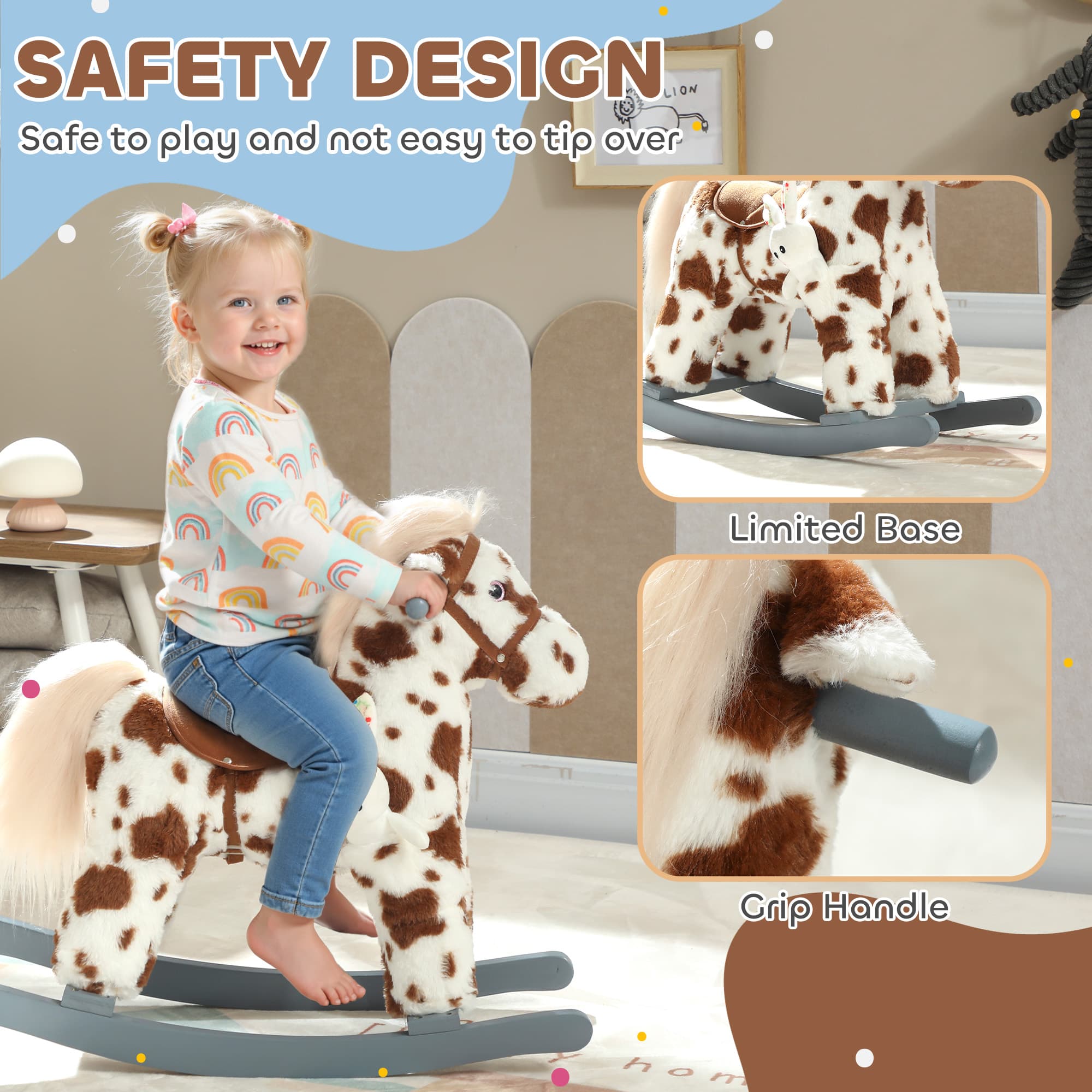Rocking Horse, Animal Rocker with Rabbit Toy image 5