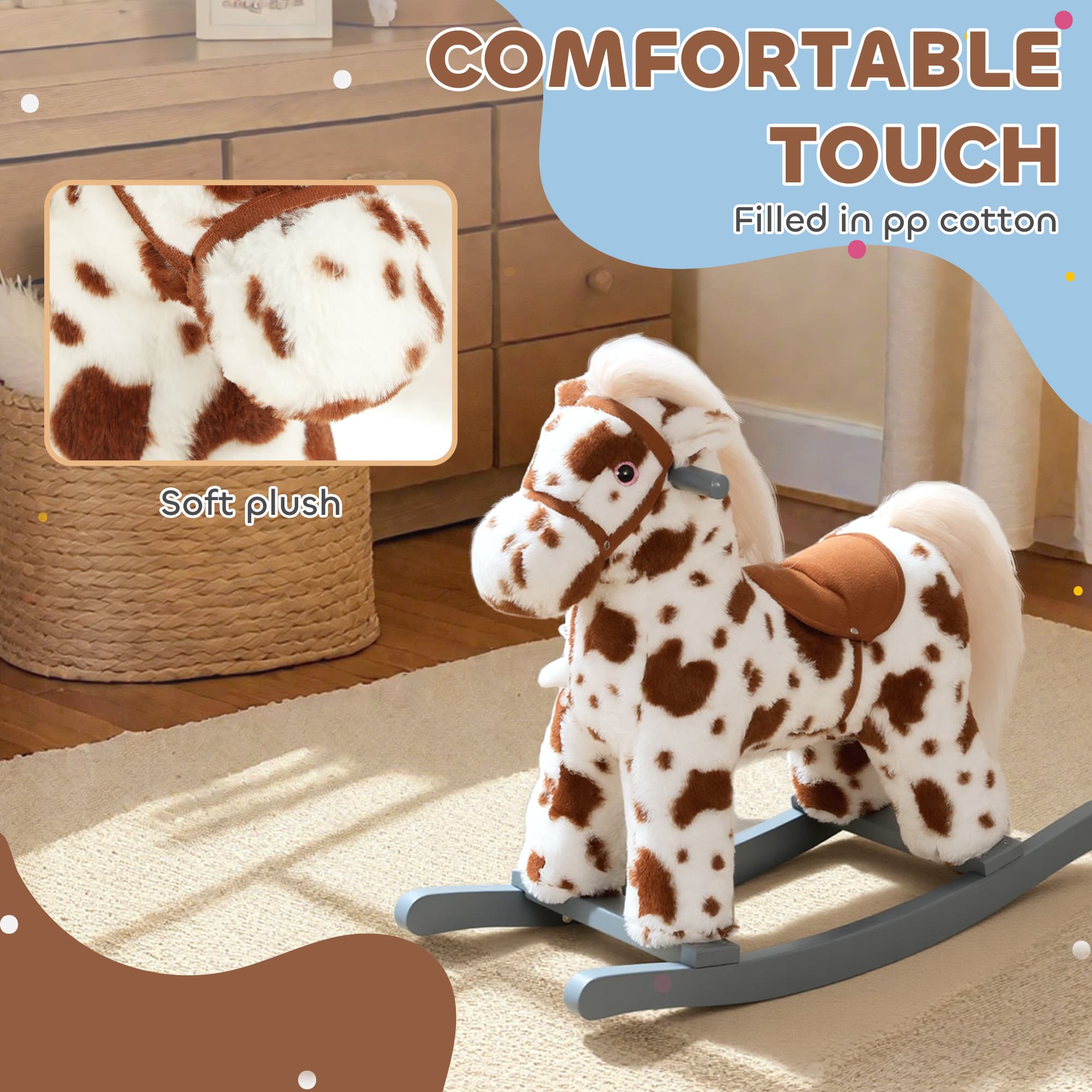 Rocking Horse, Animal Rocker with Rabbit Toy image 6