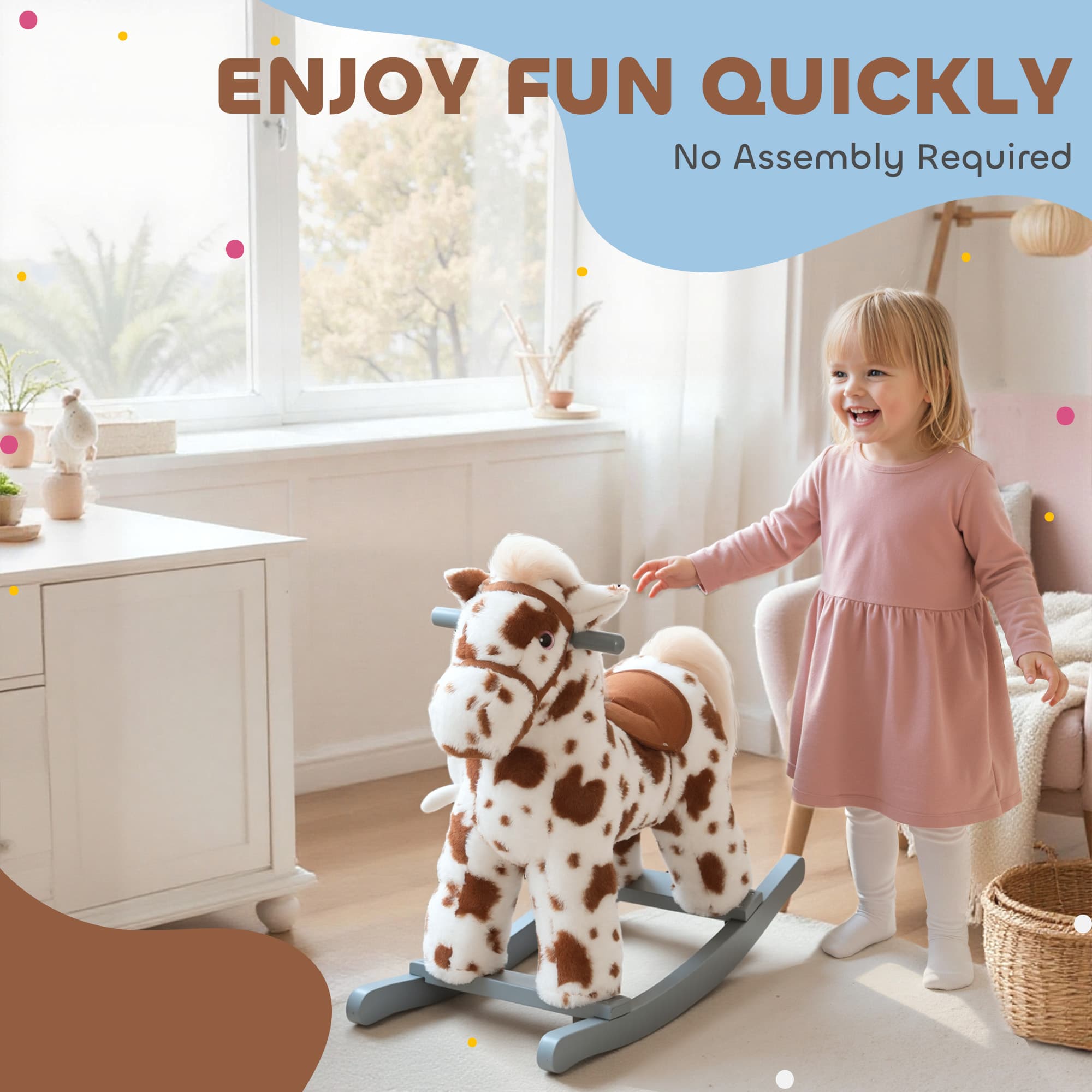 Rocking Horse, Animal Rocker with Rabbit Toy image 8