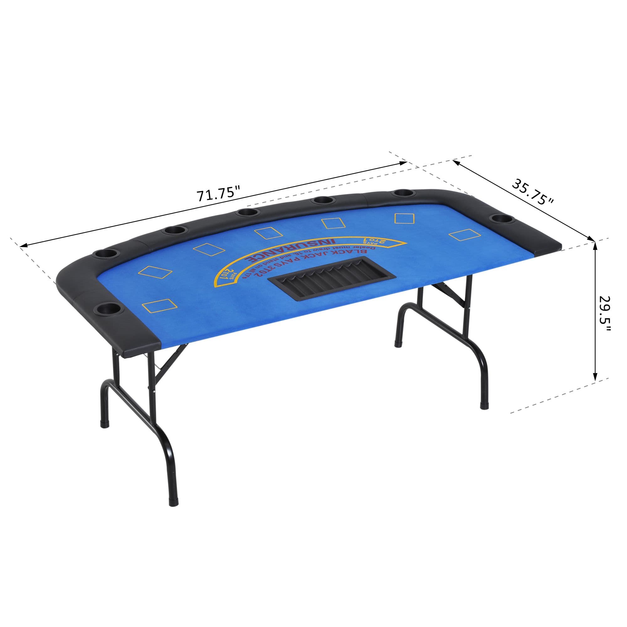 Poker Table Foldable, 72" Blackjack Table for image 3