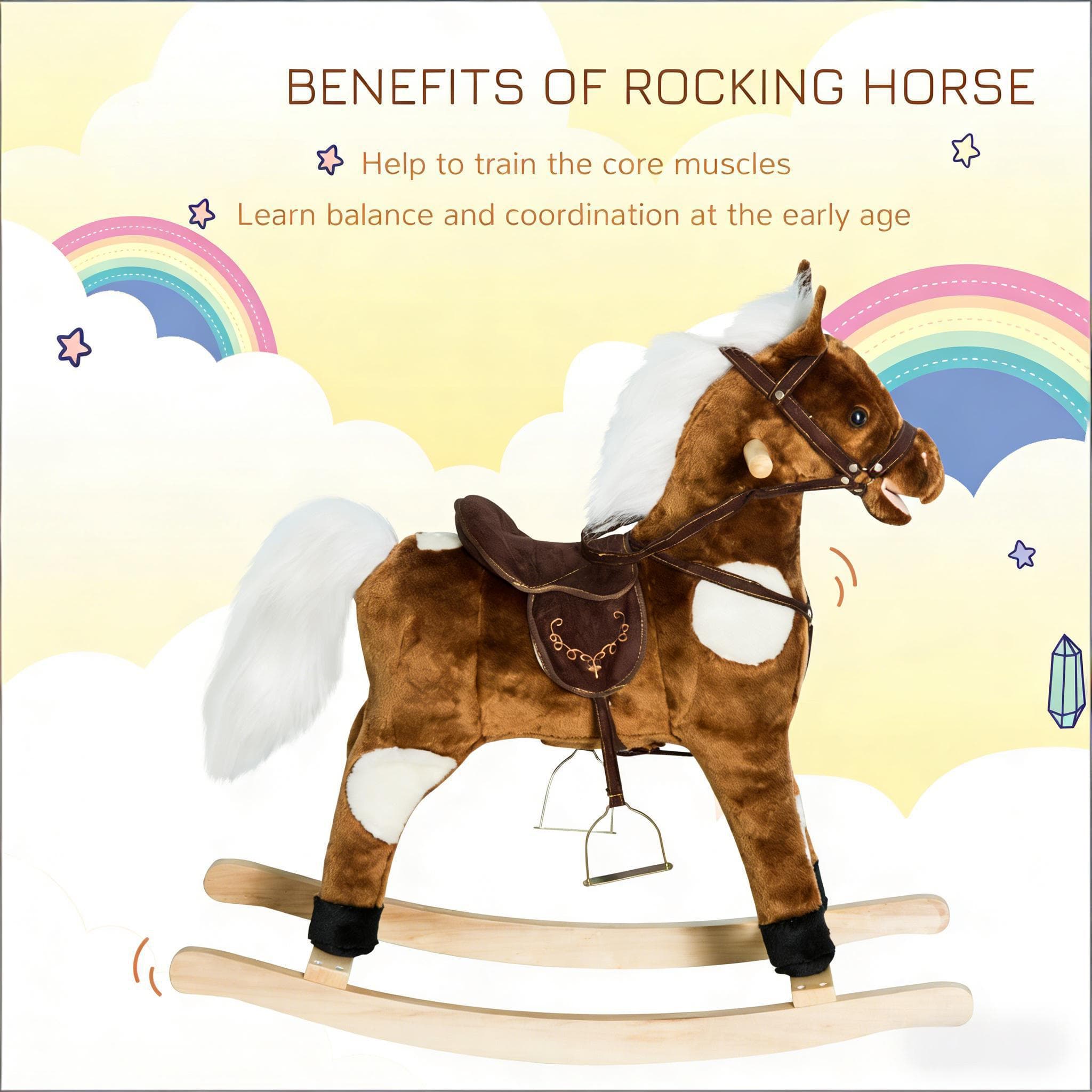 Rocking Horse,Kids Plush Rocking Horse image 2