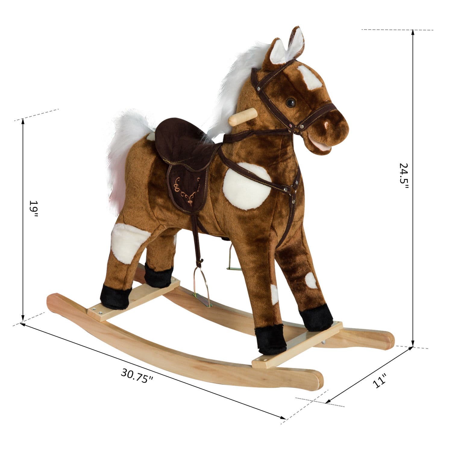 Rocking Horse,Kids Plush Rocking Horse image 4