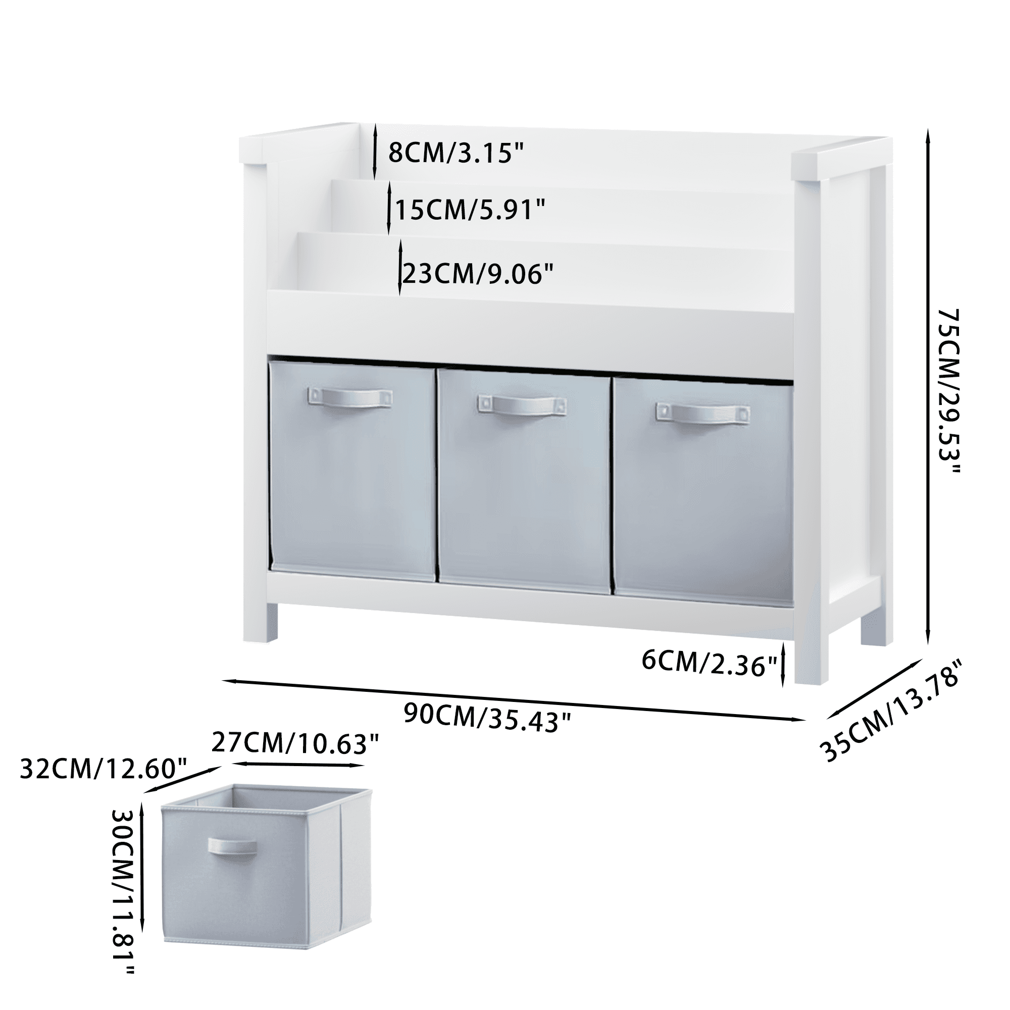 Kids Bookshelf With 3 Tier Front-Facing Storage image 10