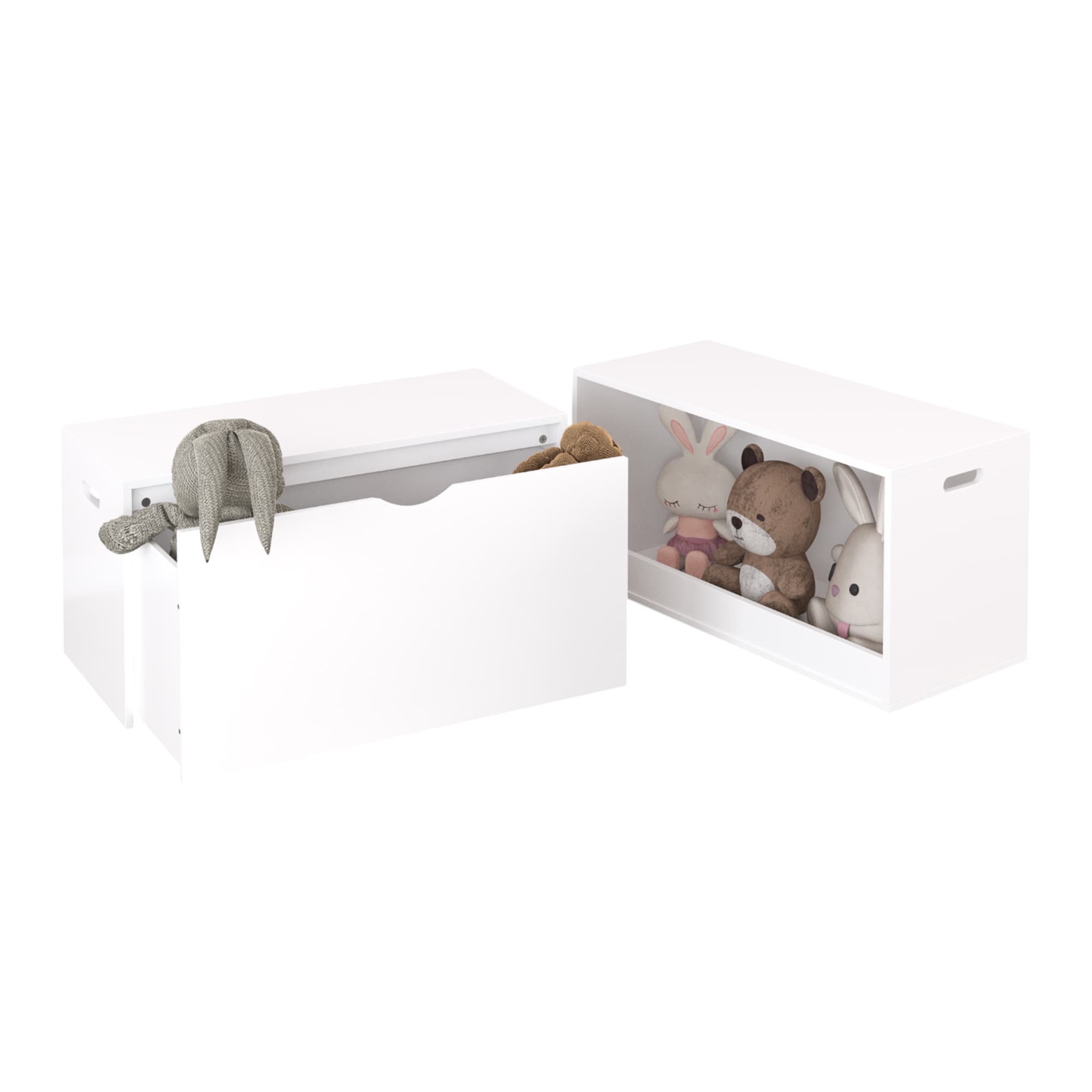 Open Toy Storage Box For Kids, White image 11