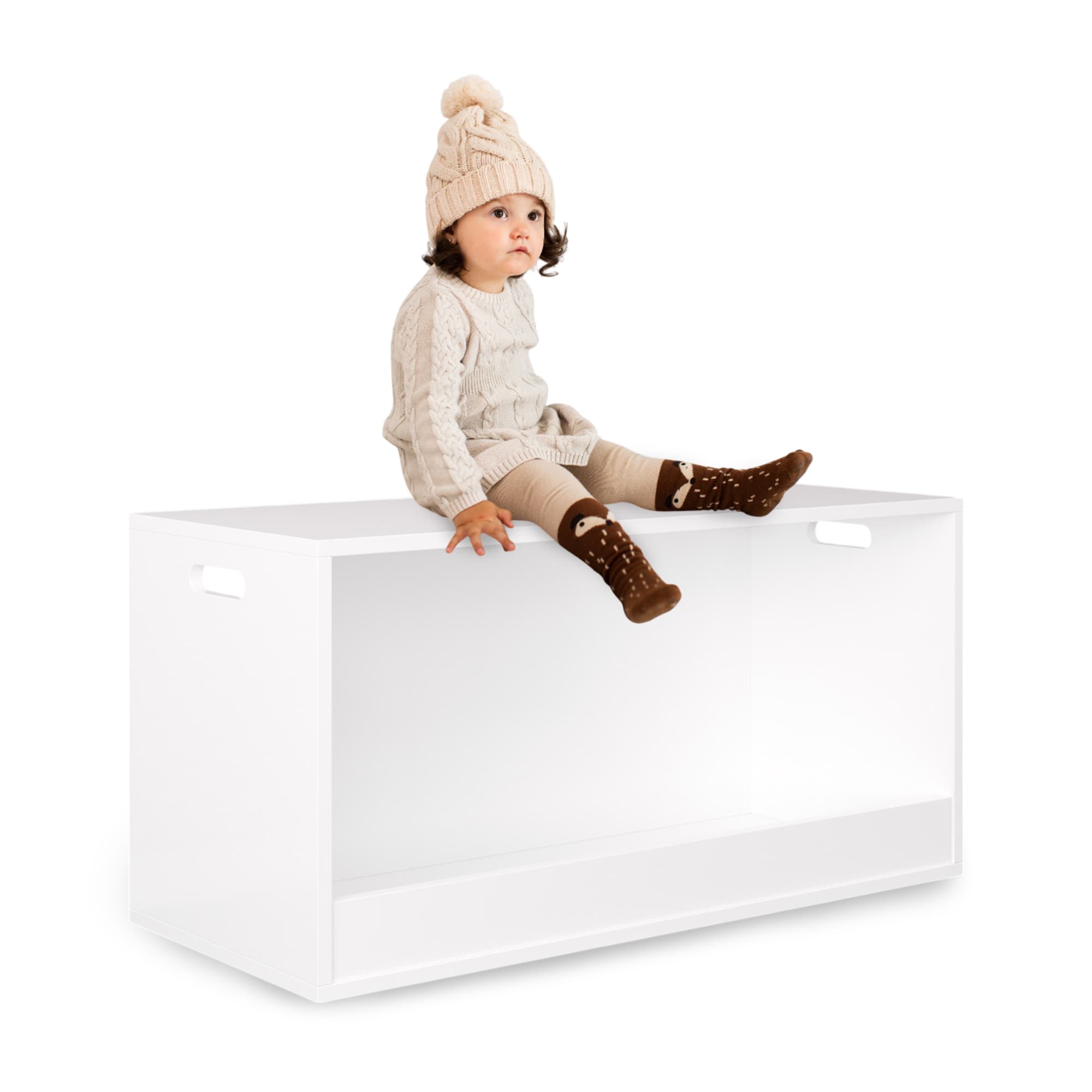 Open Toy Storage Box For Kids, White image 10