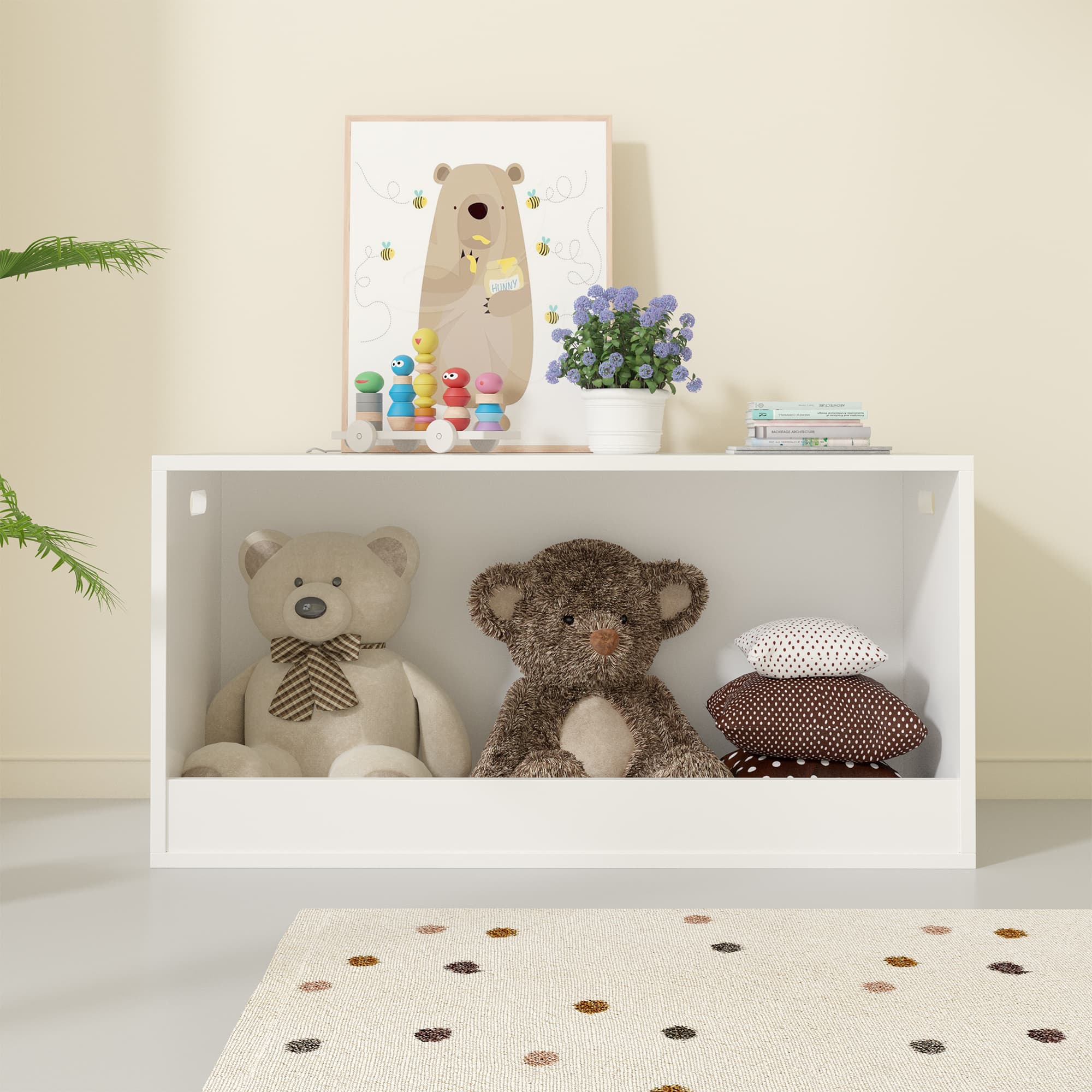 Open Toy Storage Box For Kids, White image 13