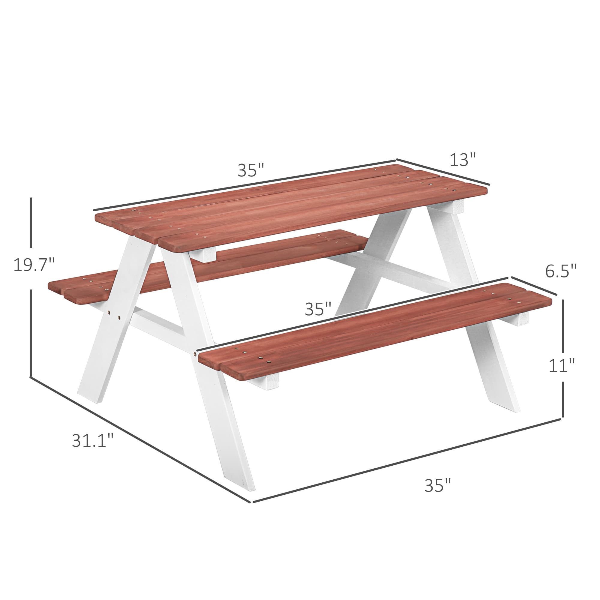 Kids Picnic Table Set, Wooden Table image 3