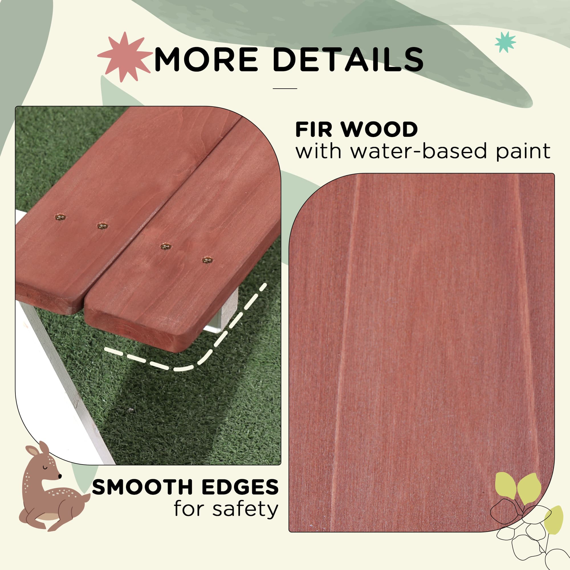 Kids Picnic Table Set, Wooden Table image 8