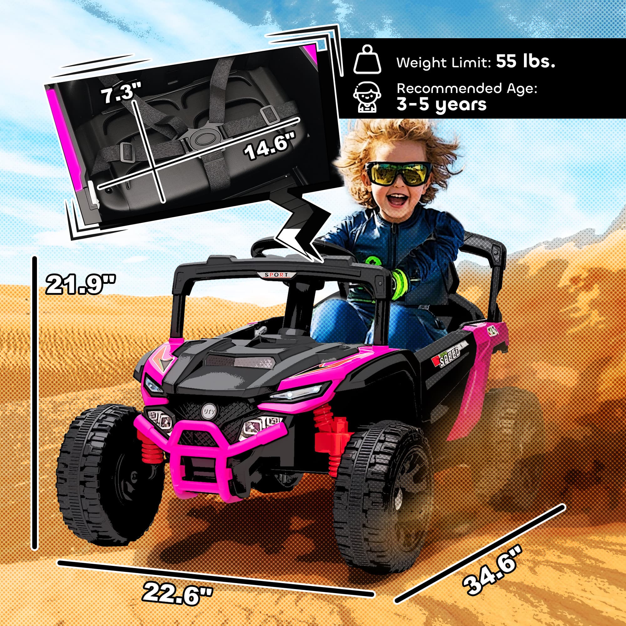 12V Kids Ride On Truck, Battery Powered image 3