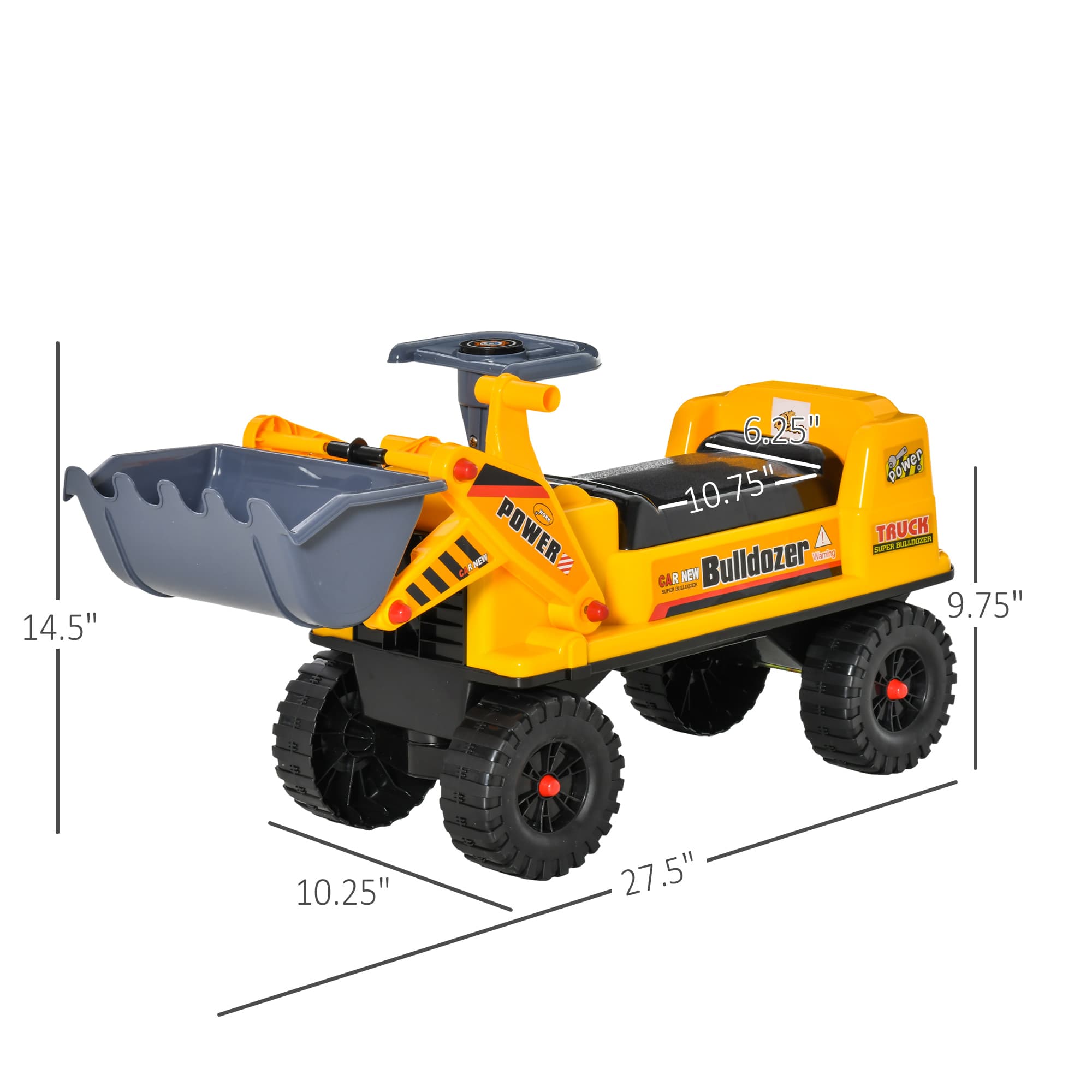 Kids Bulldozer Ride-On Toy for Toddler with image 3