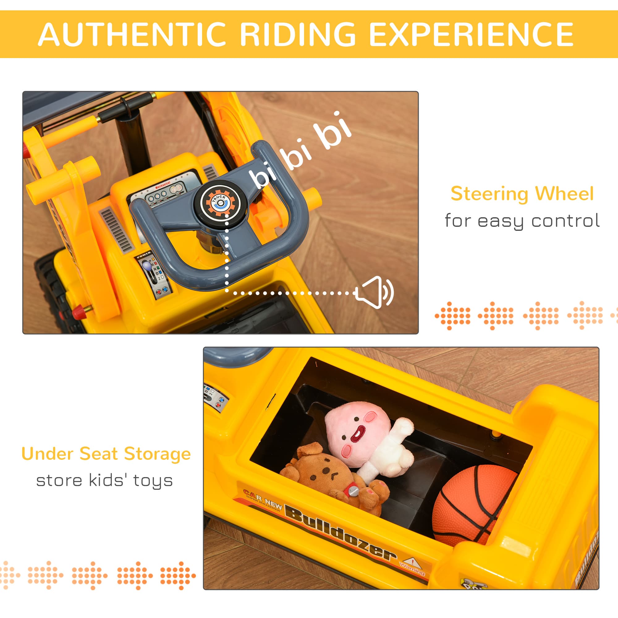 Kids Bulldozer Ride-On Toy for Toddler with image 6