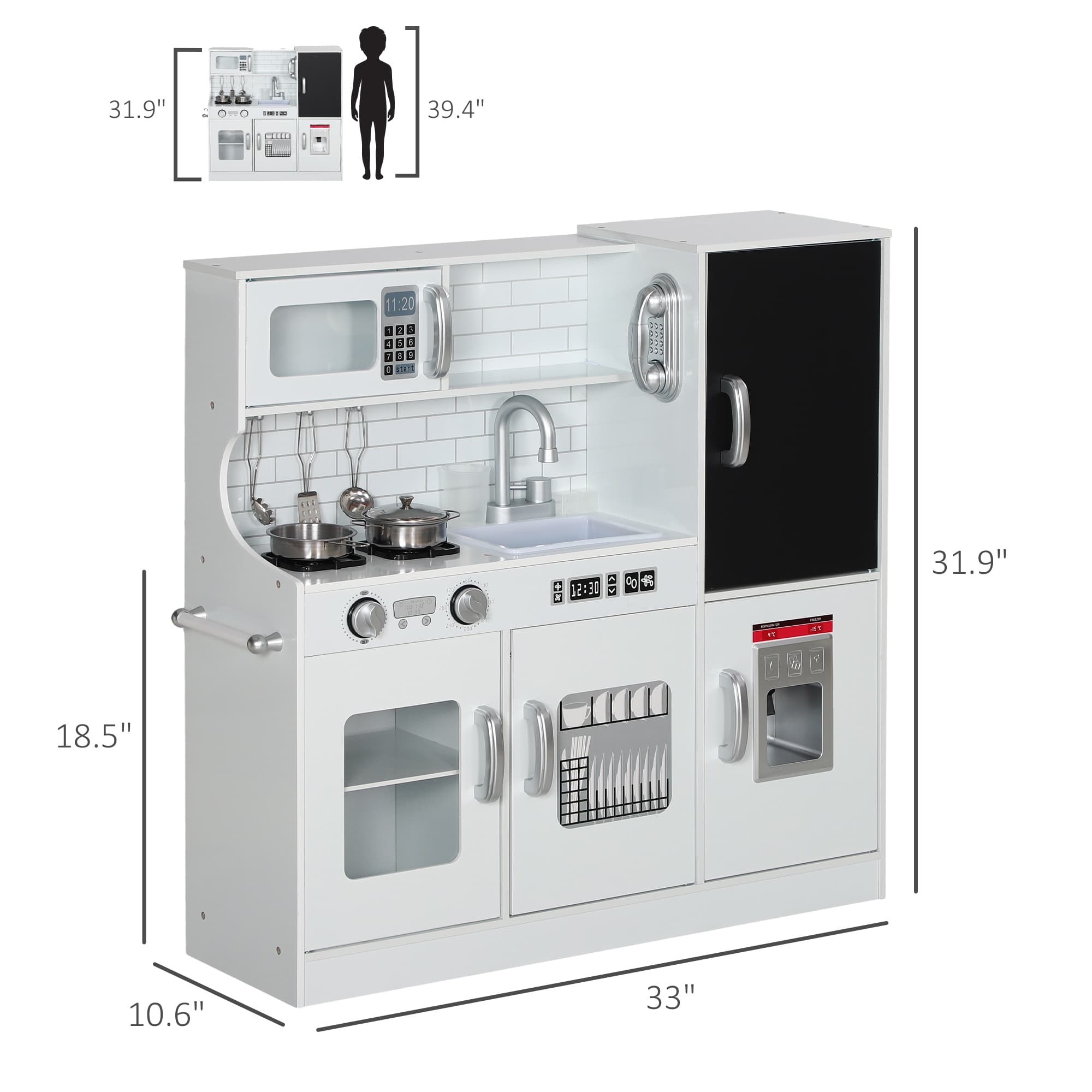 Pretend Play Kitchen, Kids Kitchen Playset with image 3