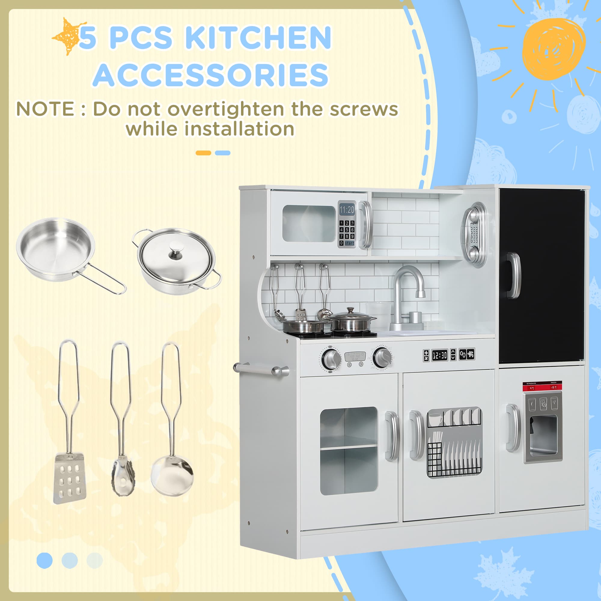Pretend Play Kitchen, Kids Kitchen Playset with image 7