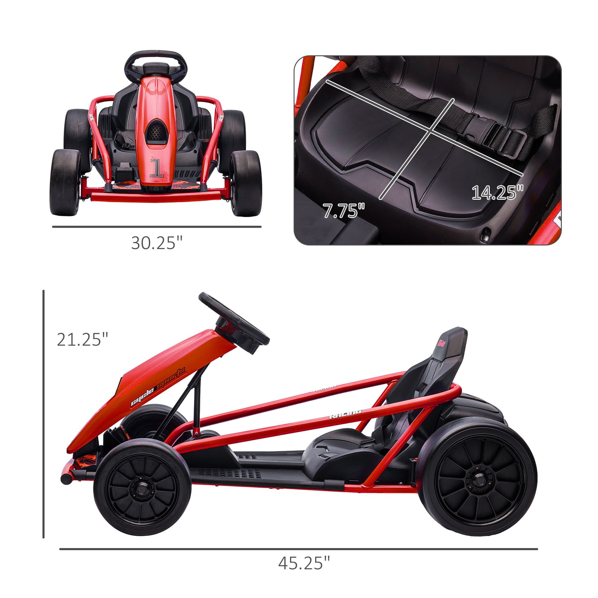 24V Electric Go Kart for Kids, Drift image 3