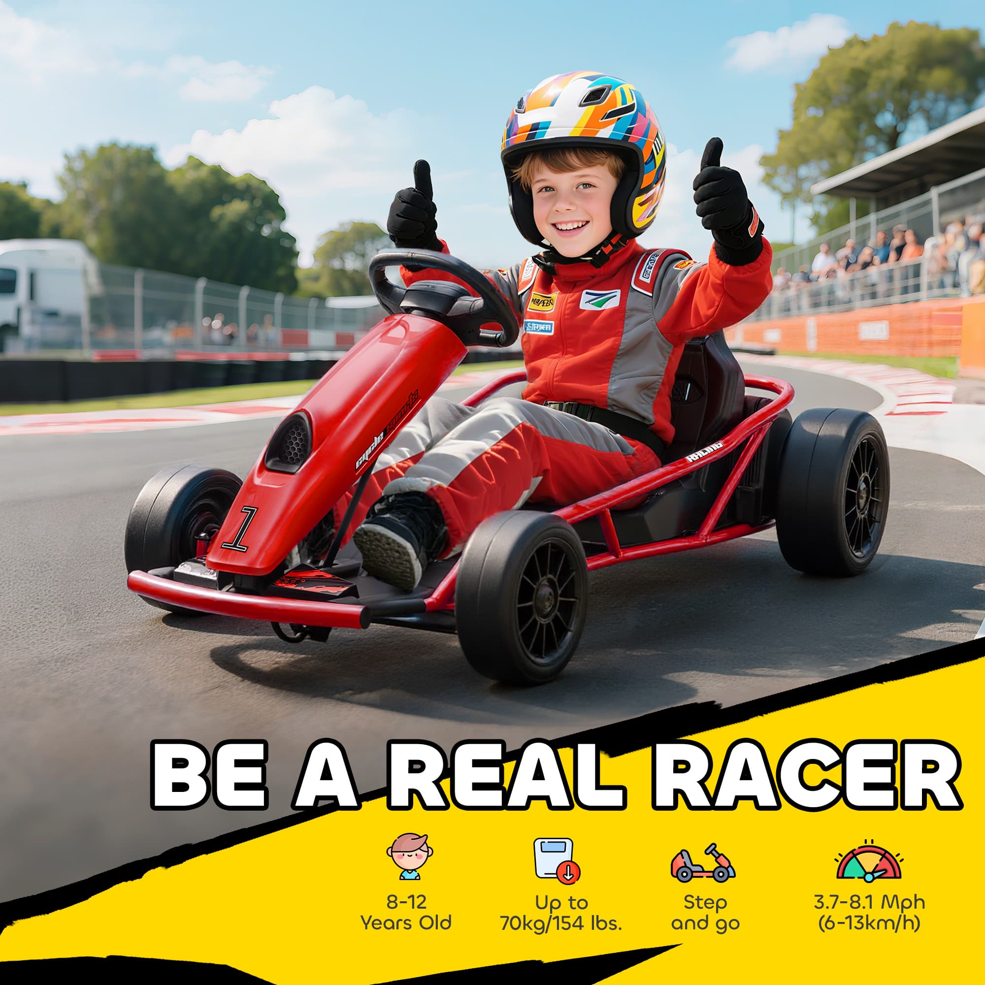 24V Electric Go Kart for Kids, Drift image 4