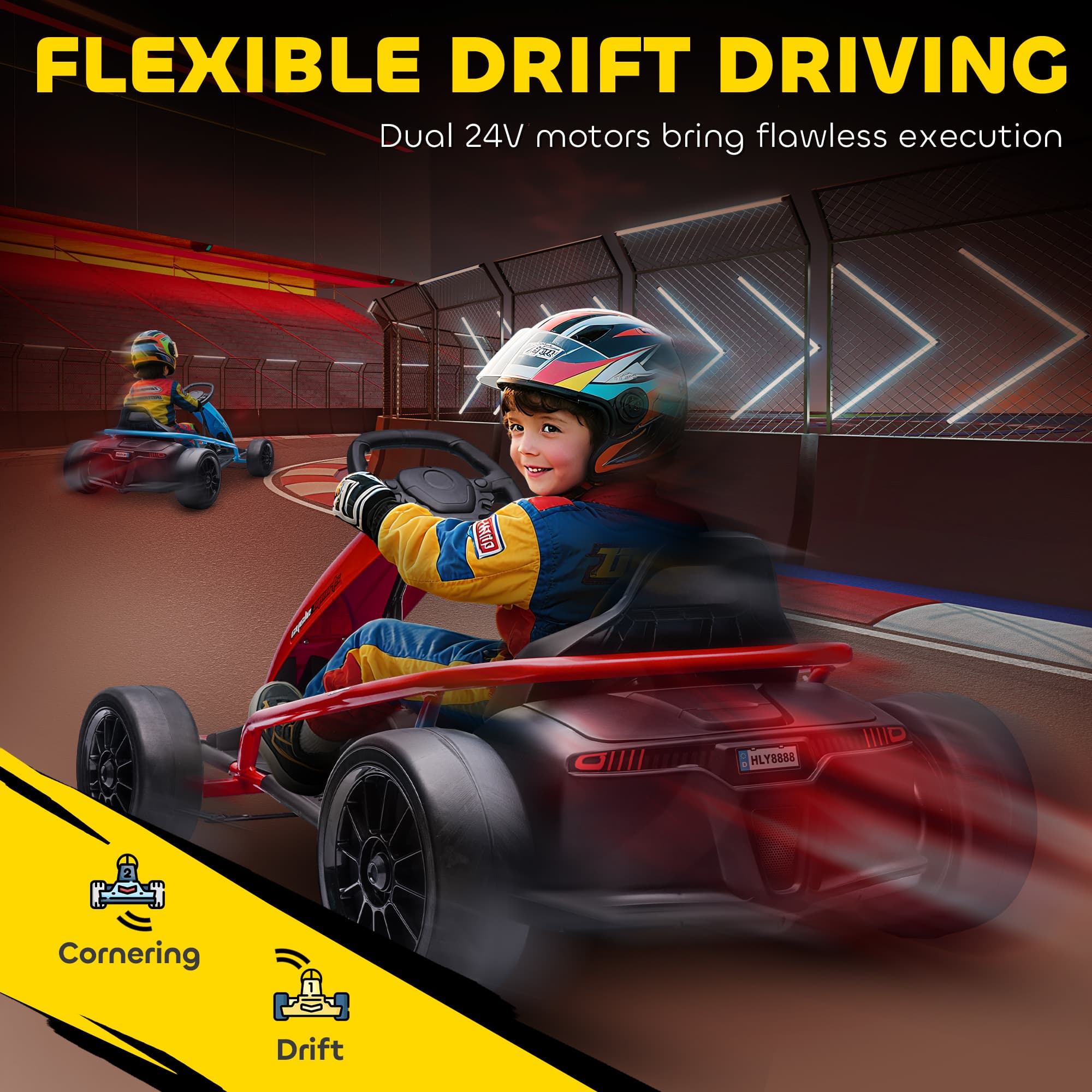 24V Electric Go Kart for Kids, Drift image 5